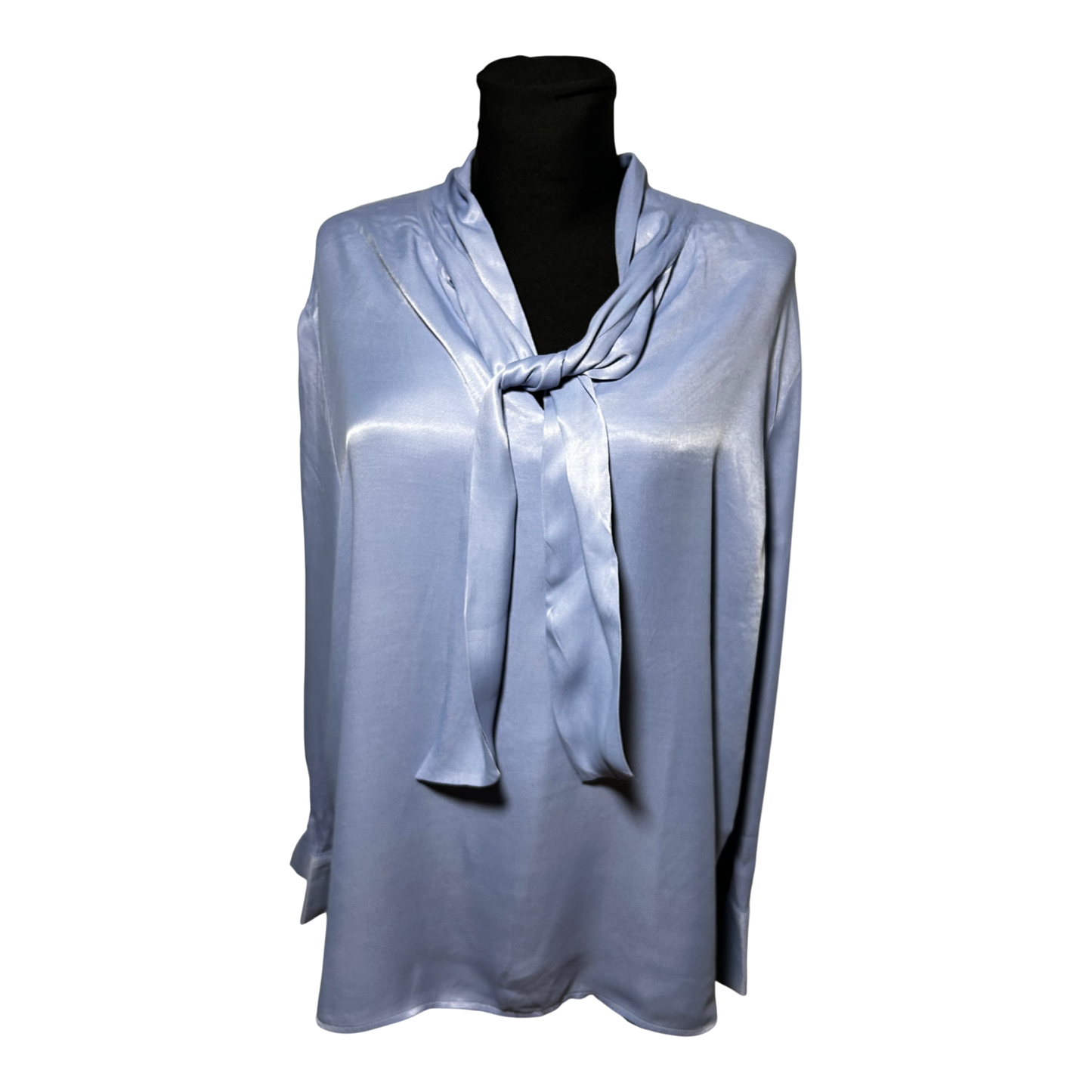 sOliver Black Label Bluse Gr 48 Hellblau Elegant Bindeschal Viskose Damen