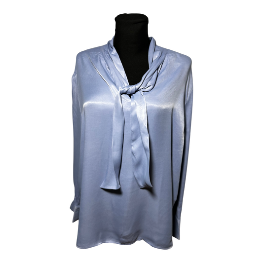 sOliver Black Label Bluse Gr 48 Hellblau Elegant Bindeschal Viskose Damen