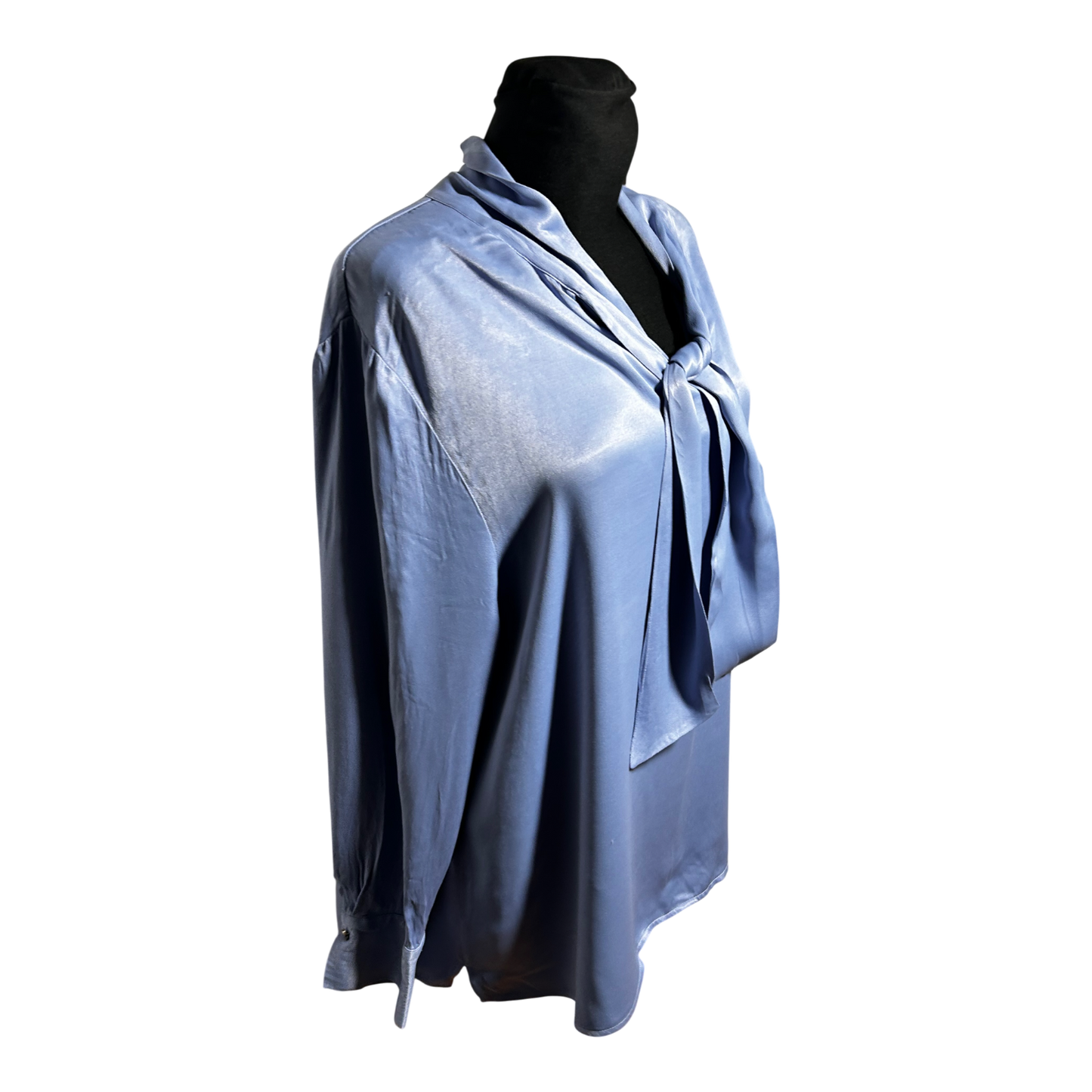 sOliver Black Label Bluse Gr 48 Hellblau Elegant Bindeschal Viskose Damen