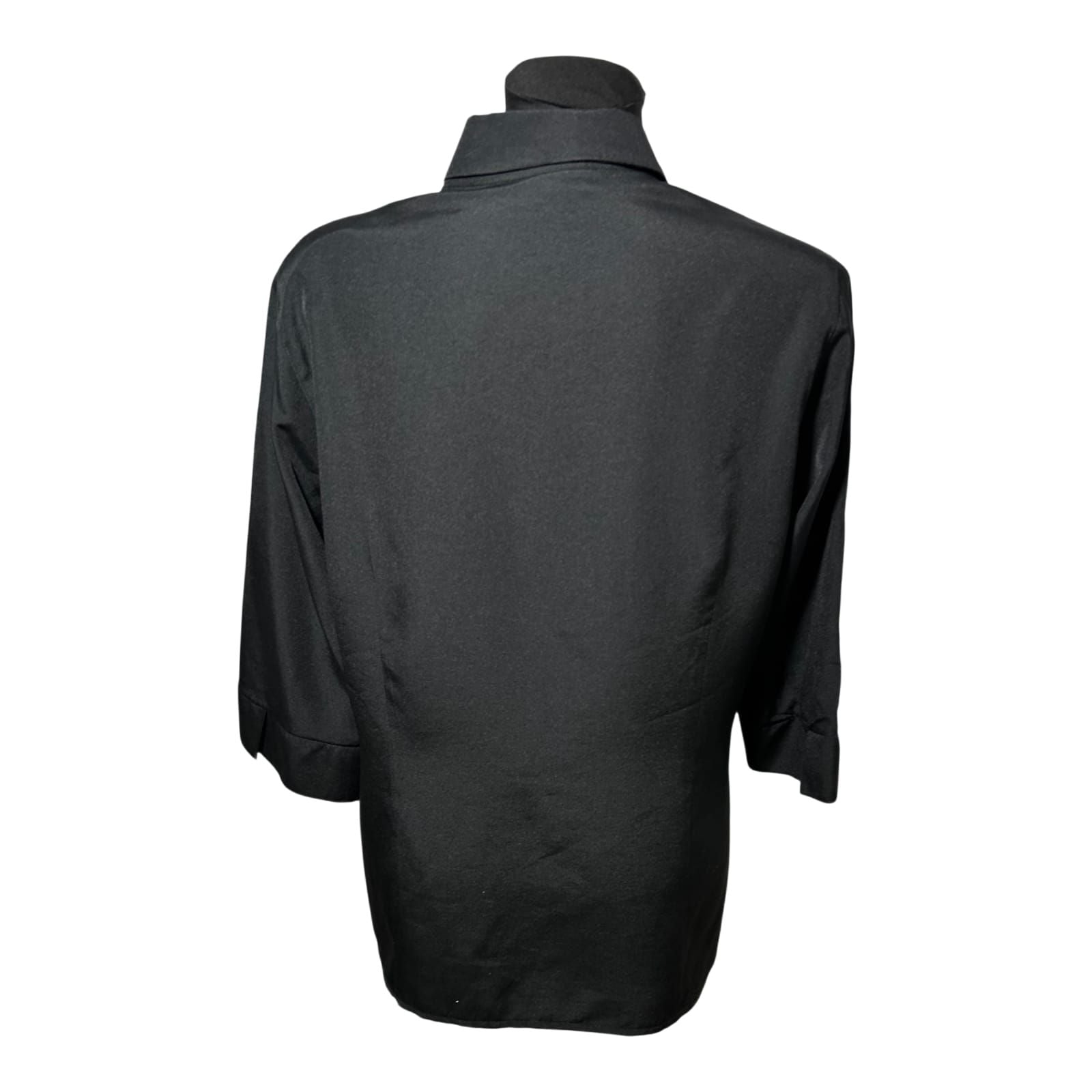 Canda Bluse Damen Gr 44 Schwarz Viskosemix Vintage 3/4-Arm Elegante Shirtbluse