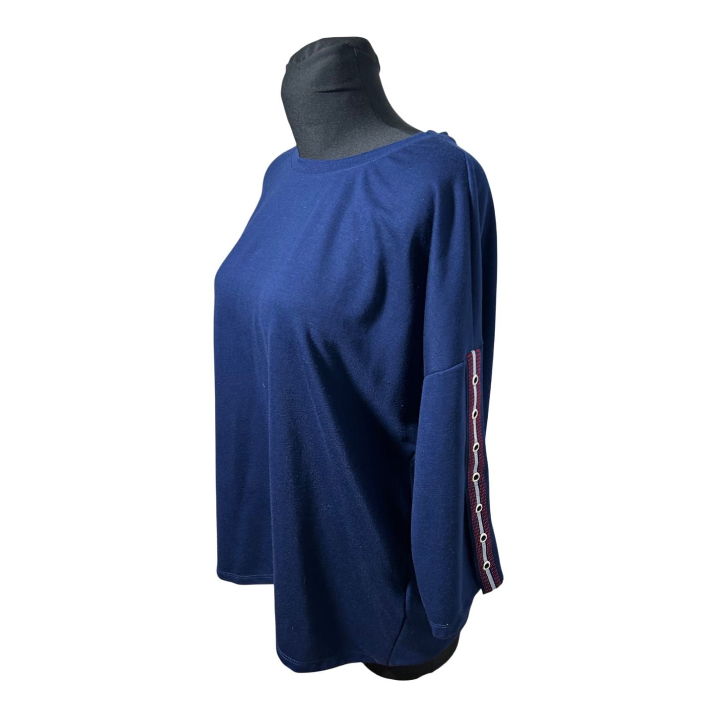 Yessica Shirt Damen Longshirt Gr L Blau Dreiviertelarm Elegant Casual Basicfit