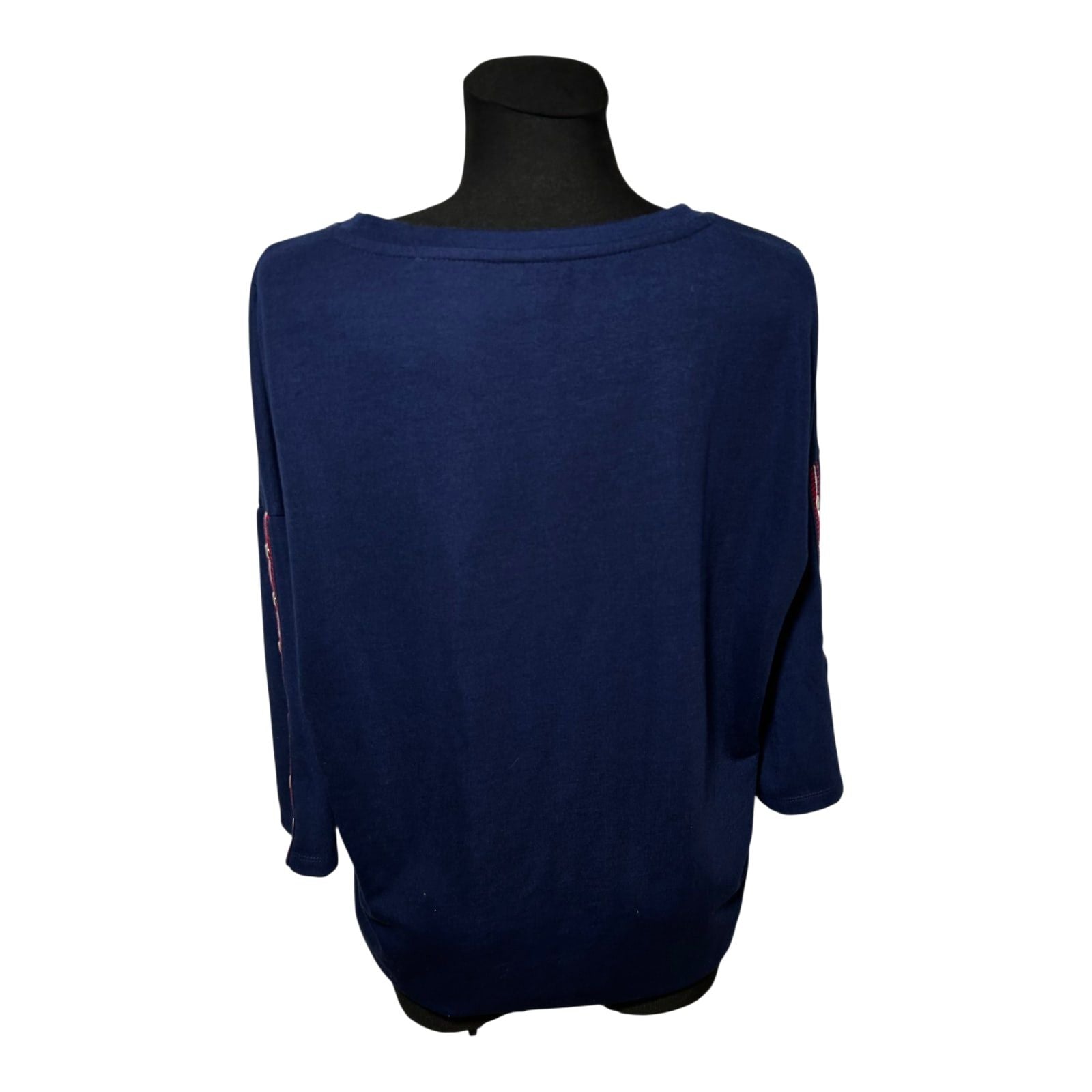 Yessica Shirt Damen Longshirt Gr L Blau Dreiviertelarm Elegant Casual Basicfit