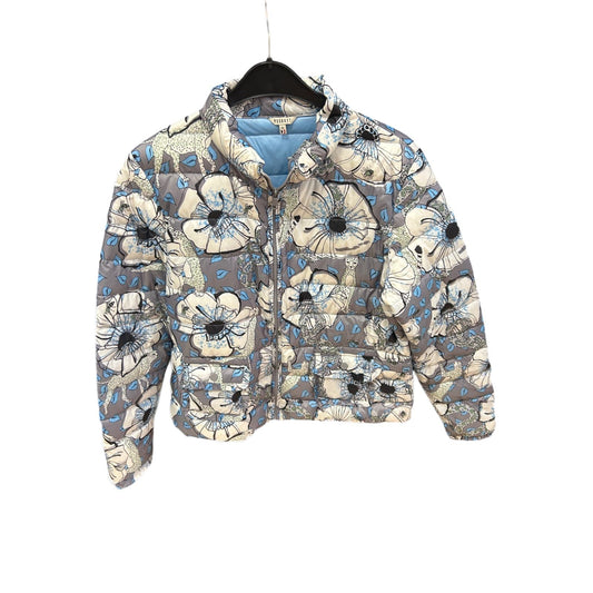 Peckott Daunenjacke Größe 46 Grau Blumen Steppung Übergangsjacke Damen