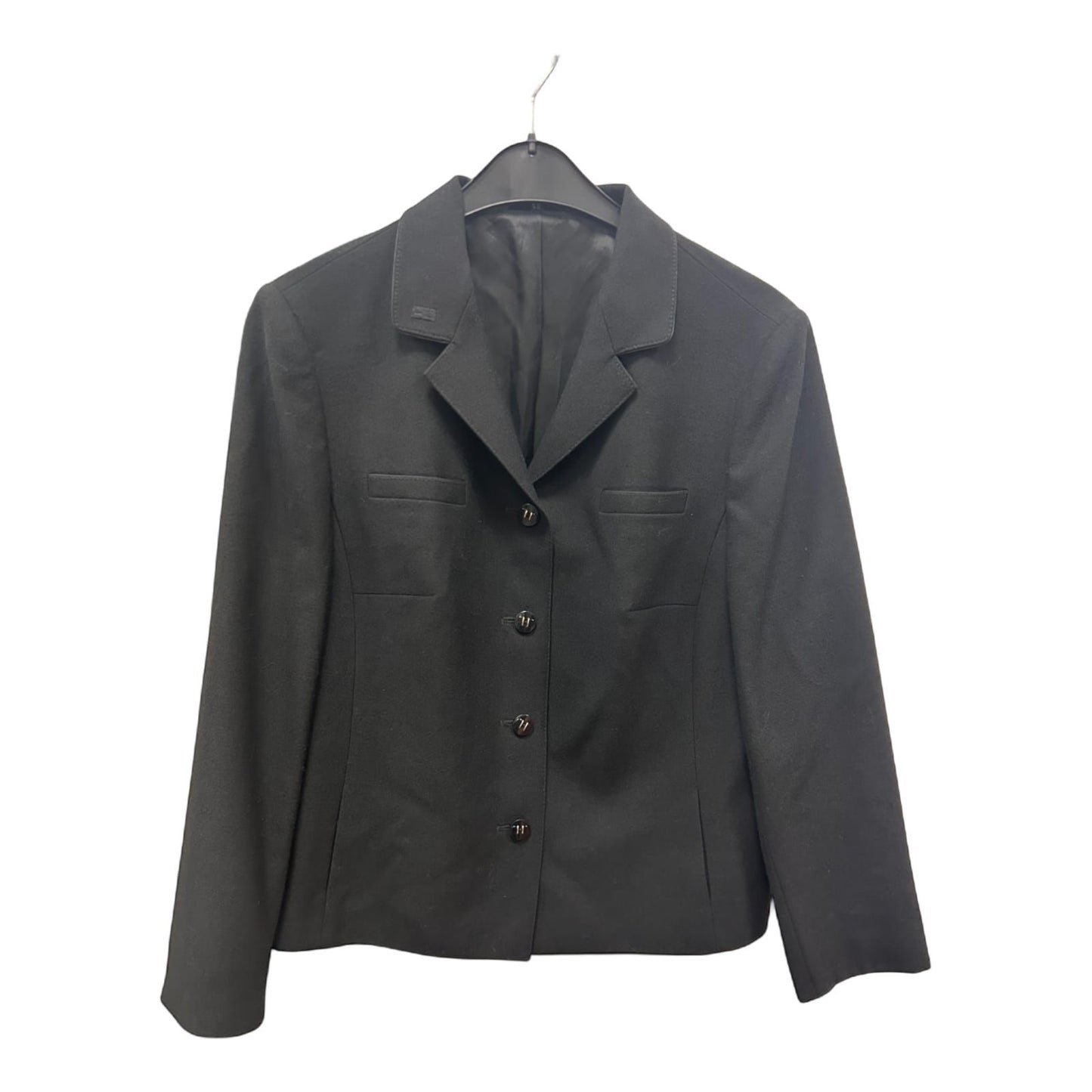 Golden Gate Blazer Größe 48 Schwarz Vintage Schurwolle Elegant Klassisch Damen