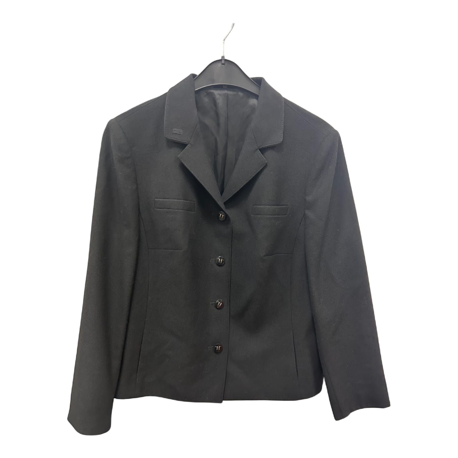 Golden Gate Blazer Größe 48 Schwarz Vintage Schurwolle Elegant Klassisch Damen