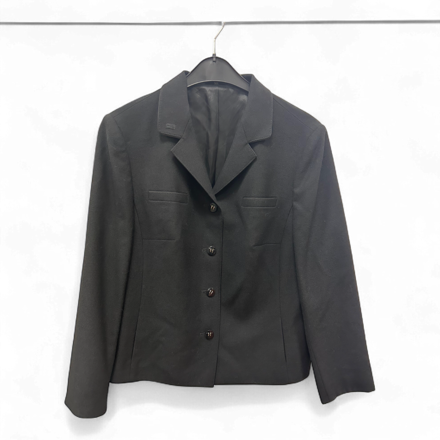 Golden Gate Blazer Größe 48 Schwarz Vintage Schurwolle Elegant Klassisch Damen