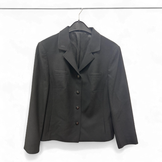 Golden Gate Blazer Größe 48 Schwarz Vintage Schurwolle Elegant Klassisch Damen