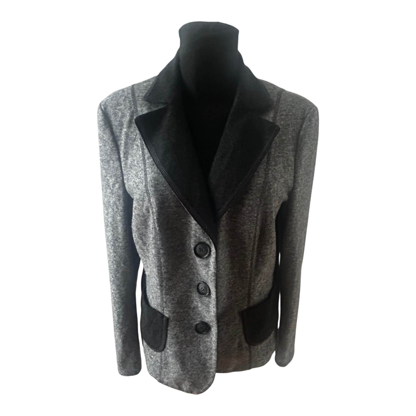 Gerry Weber Blazer Damen Gr 42 Grau Wollmix Klassisch Elegant Warm Herbst Winter