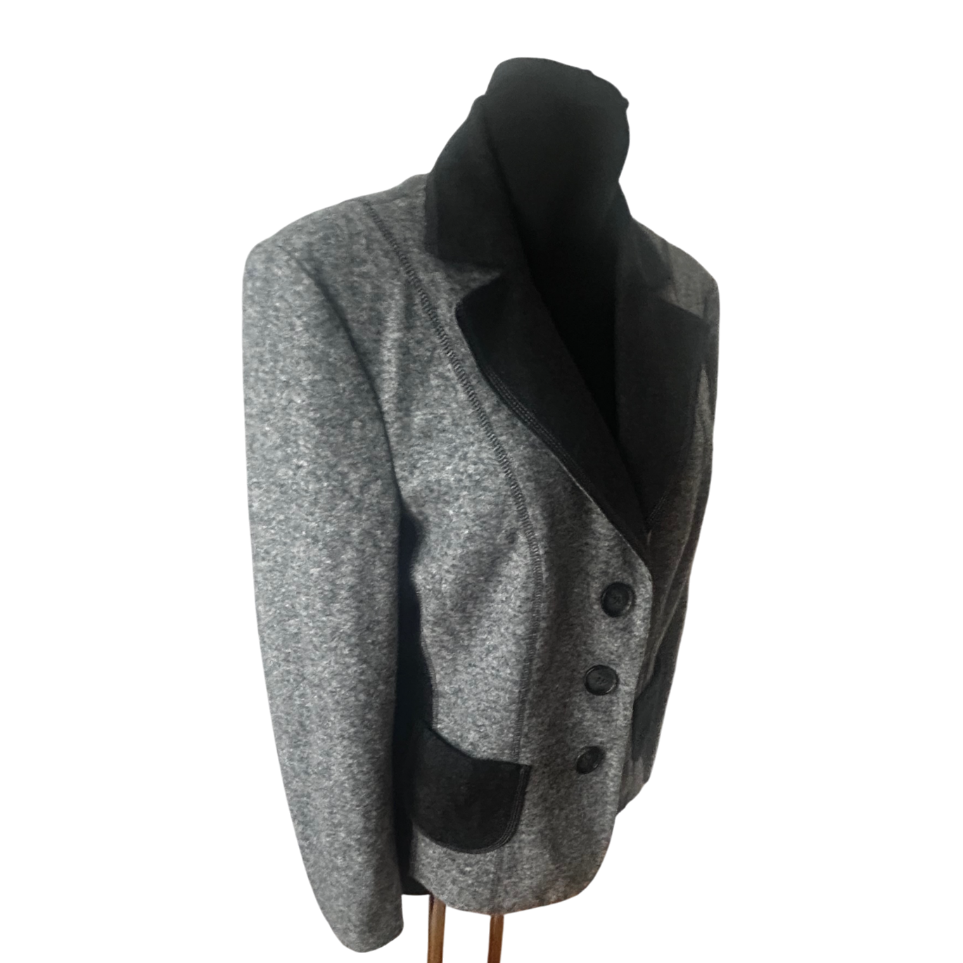 Gerry Weber Blazer Damen Gr 42 Grau Wollmix Klassisch Elegant Warm Herbst Winter