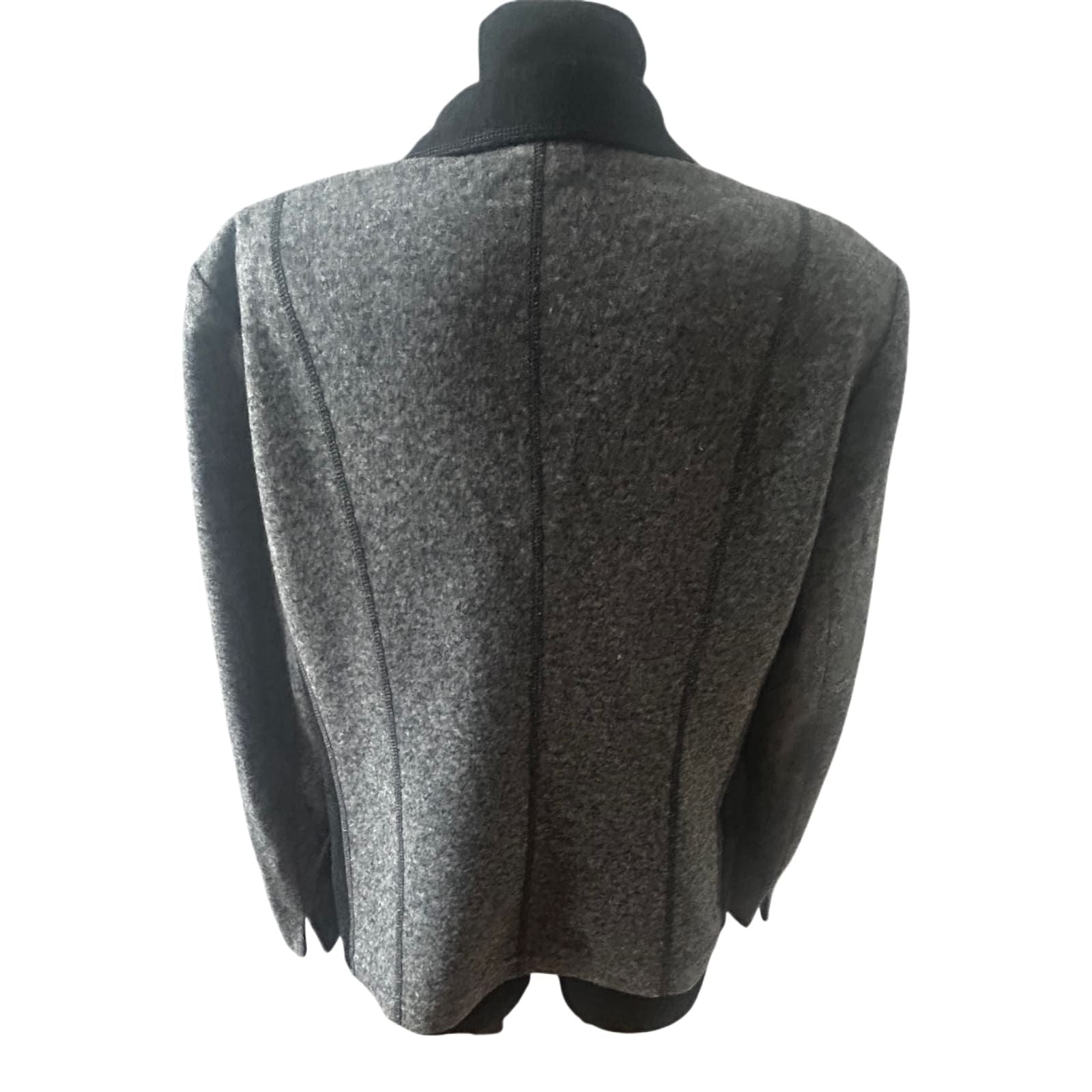 Gerry Weber Blazer Damen Gr 42 Grau Wollmix Klassisch Elegant Warm Herbst Winter