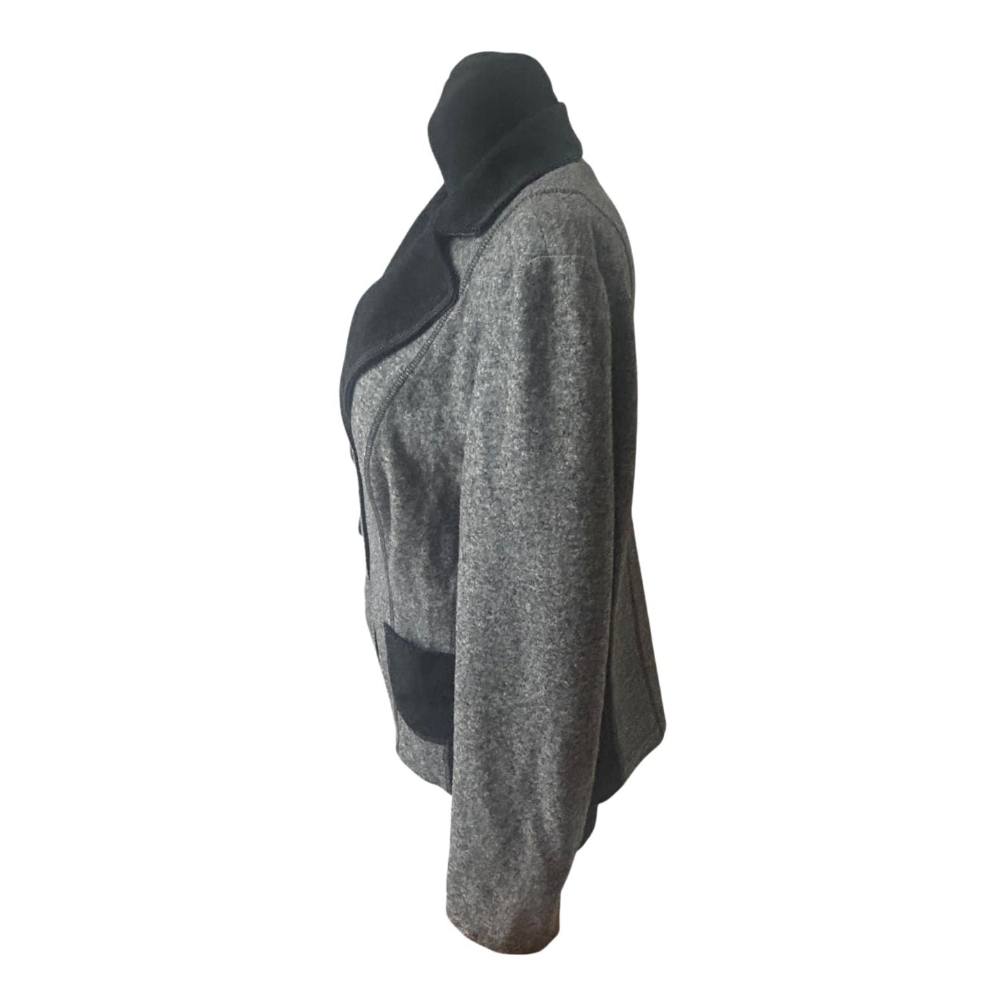 Gerry Weber Blazer Damen Gr 42 Grau Wollmix Klassisch Elegant Warm Herbst Winter