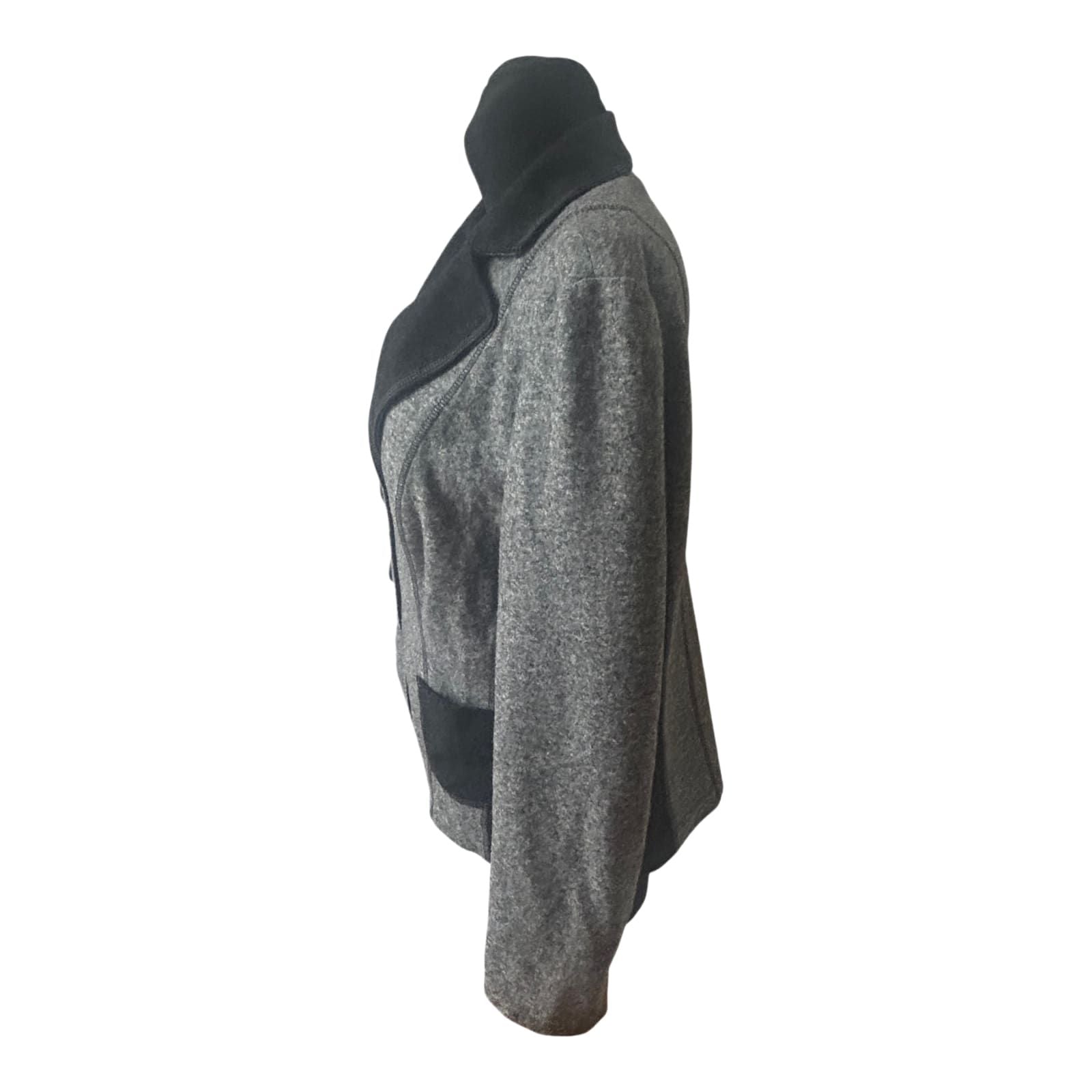 Gerry Weber Blazer Damen Gr 42 Grau Wollmix Klassisch Elegant Warm Herbst Winter