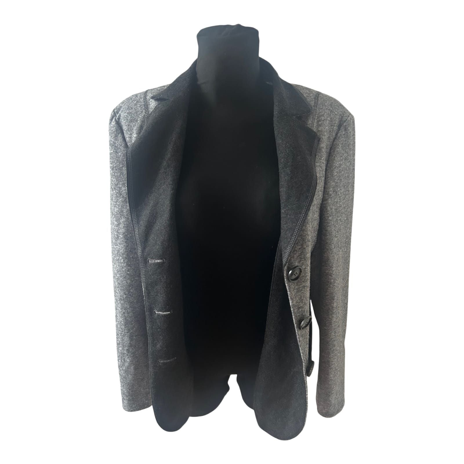 Gerry Weber Blazer Damen Gr 42 Grau Wollmix Klassisch Elegant Warm Herbst Winter