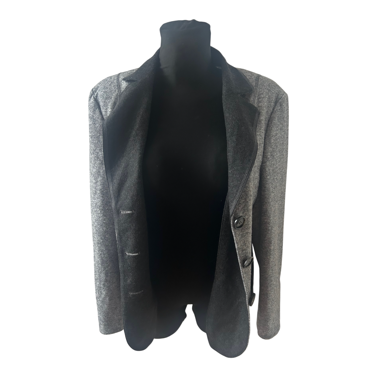 Gerry Weber Blazer Damen Gr 42 Grau Wollmix Klassisch Elegant Warm Herbst Winter