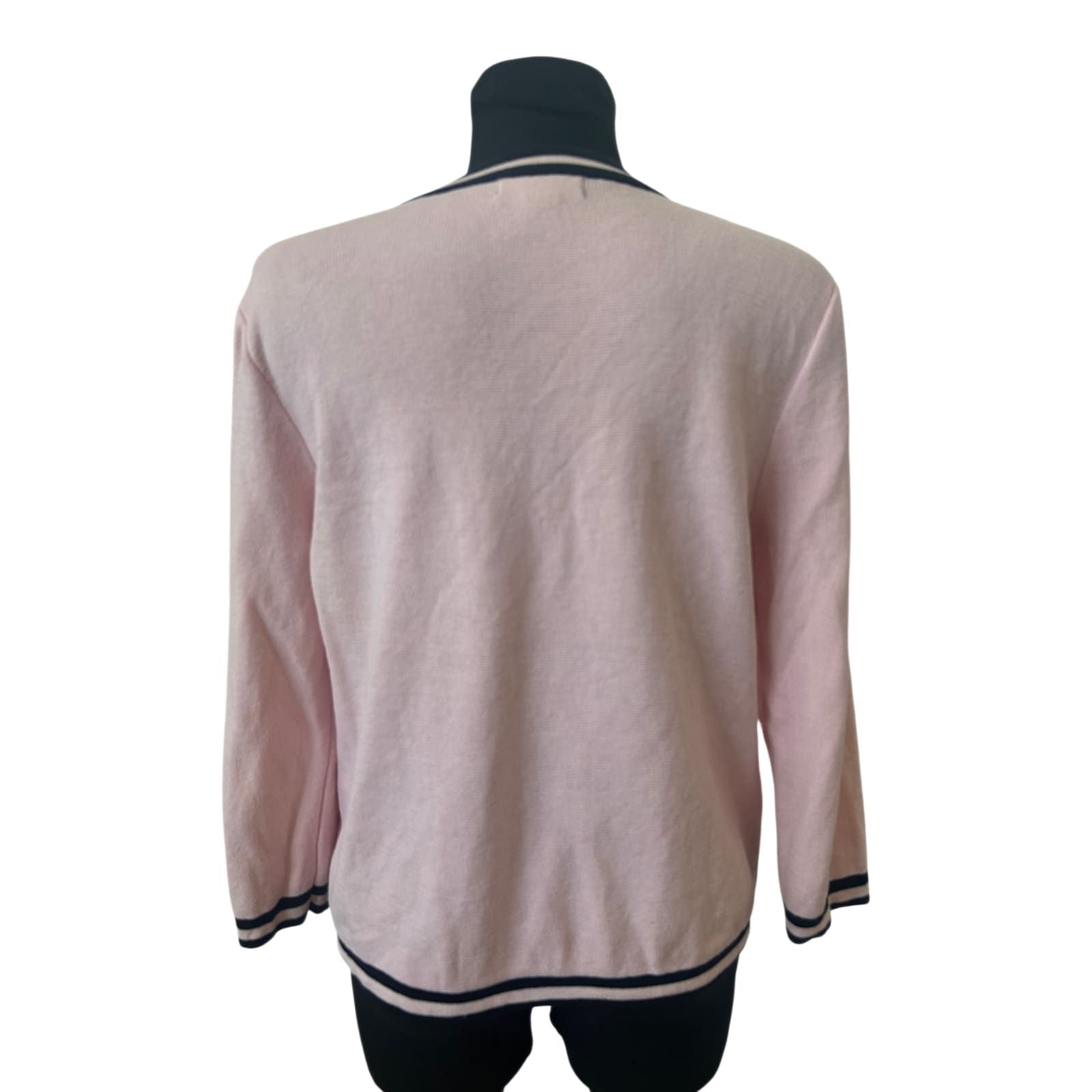 Chaps Ralph Lauren Strickjacke Damen Gr L Rosa Baumwolle Knöpfe Elegant