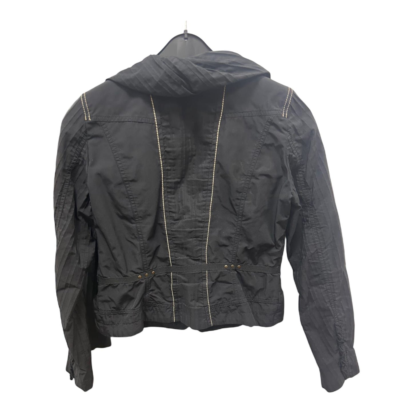 Biba Jacke Schwarz Gr 38 Raffung Ziernähte Kurzjacke Elegant Trendy