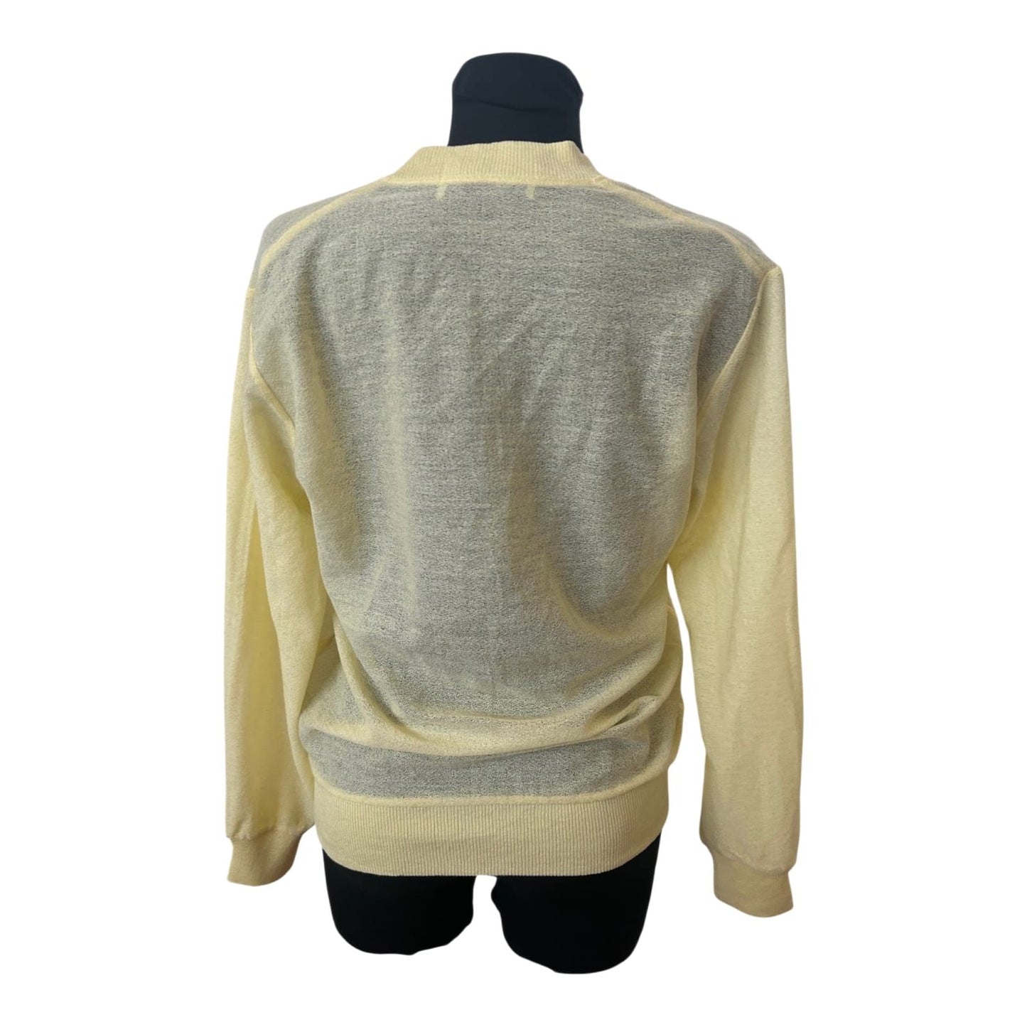 Arnold Palmer Pullover Damen Gr M Gelb V-Ausschnitt Leicht Sommer Elegant