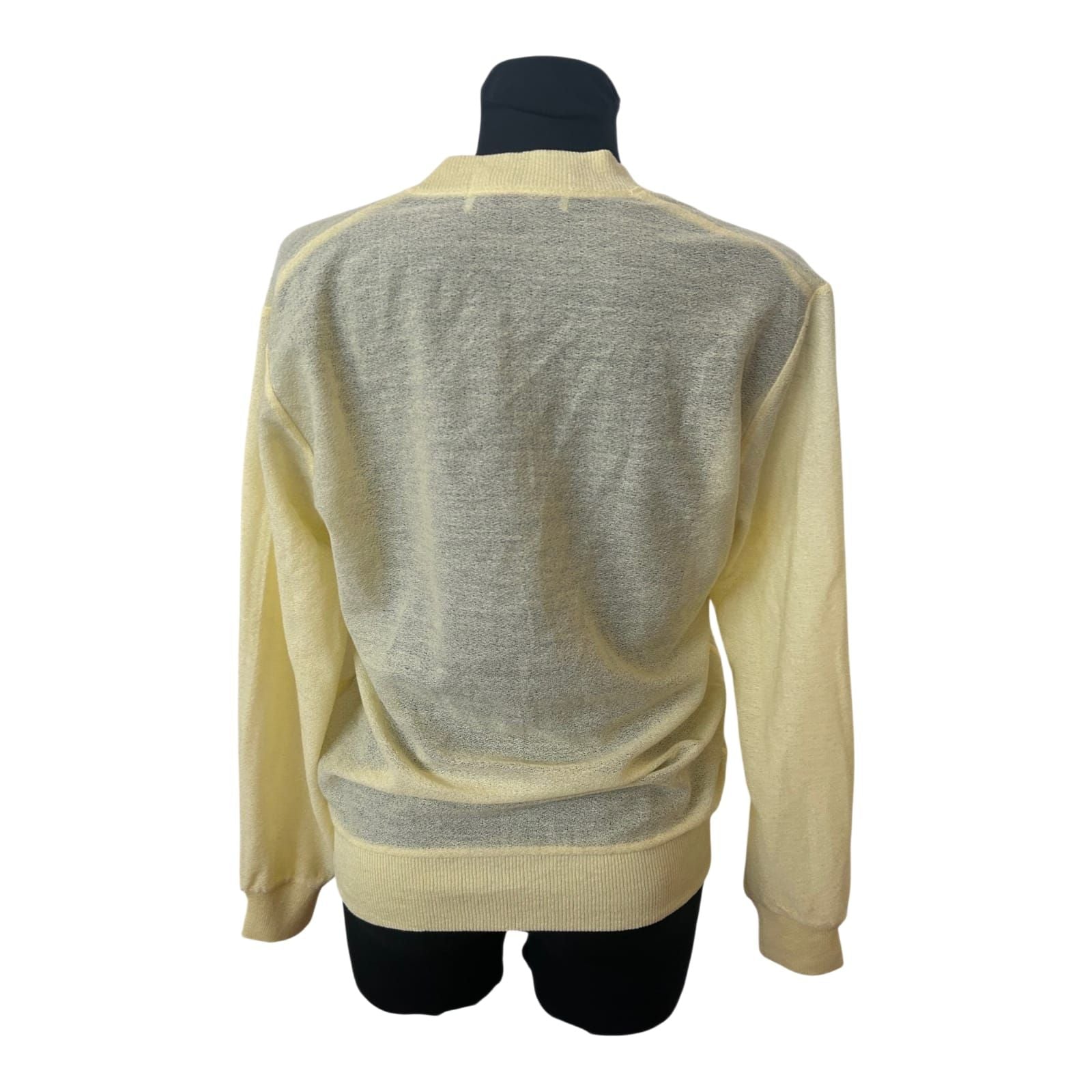 Arnold Palmer Pullover Damen Gr M Gelb V-Ausschnitt Leicht Sommer Elegant