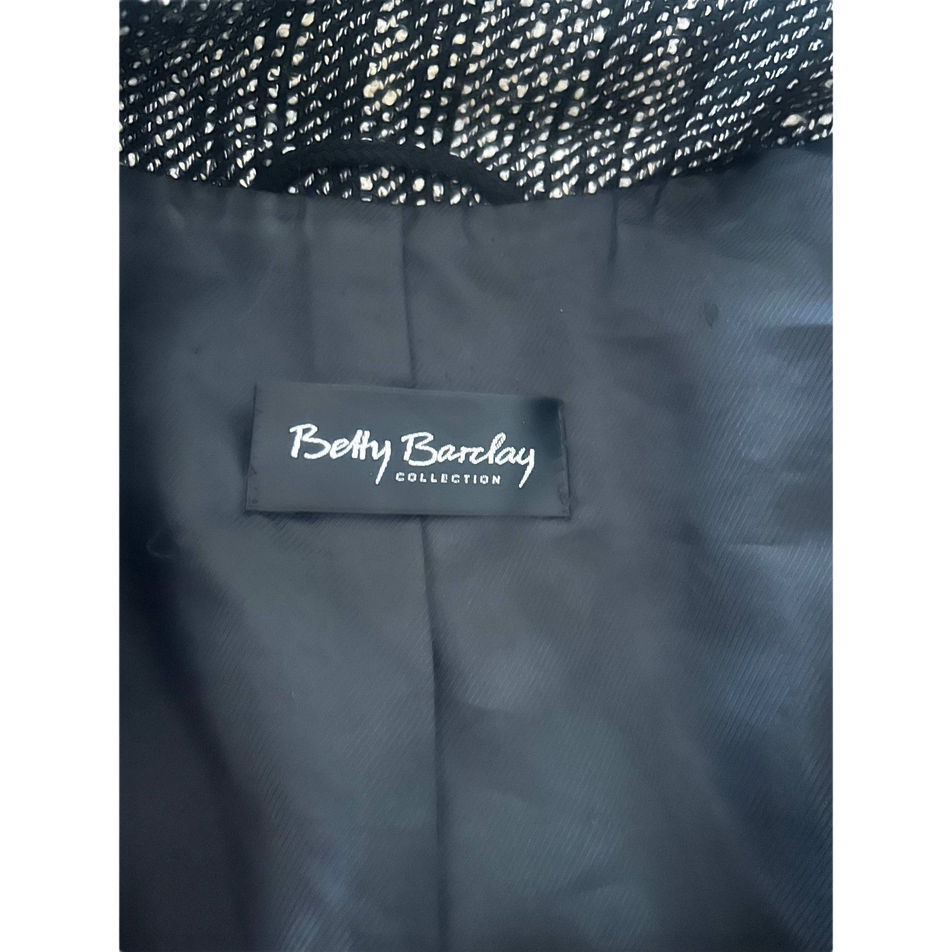 Betty Barclay Blazer Damen Jacke Gr 42 Schwarz Weiss Muster Elegante Ubergangsjacke