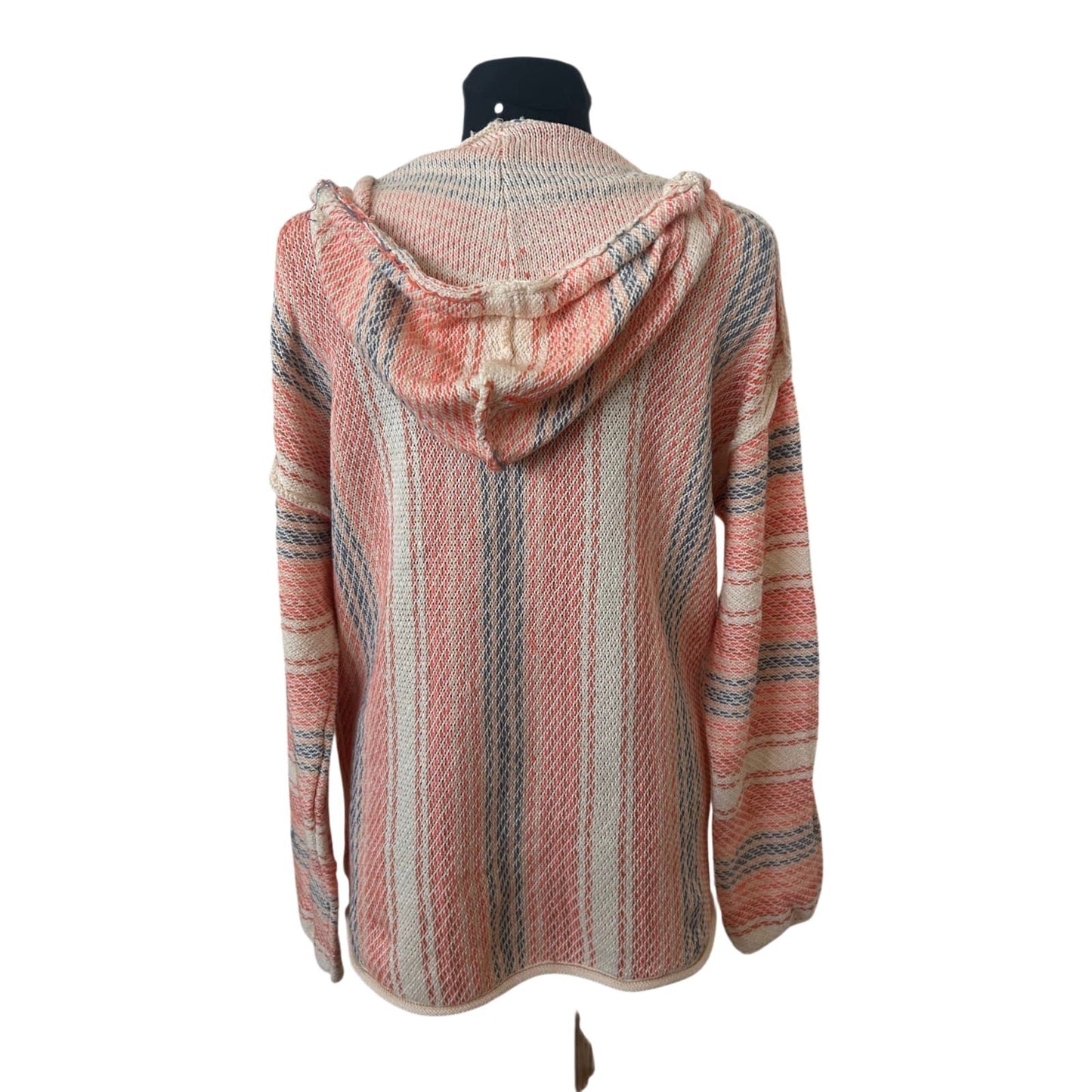 Rip Curl Hoodie Damen Gr XL Strick Kapuze Oversize Orange Rot Lässig Neu