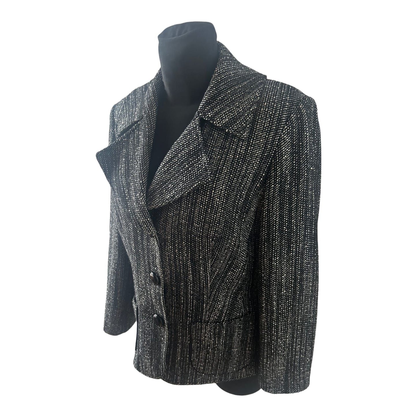 Betty Barclay Blazer Damen Jacke Gr 42 Schwarz Weiss Muster Elegante Ubergangsjacke