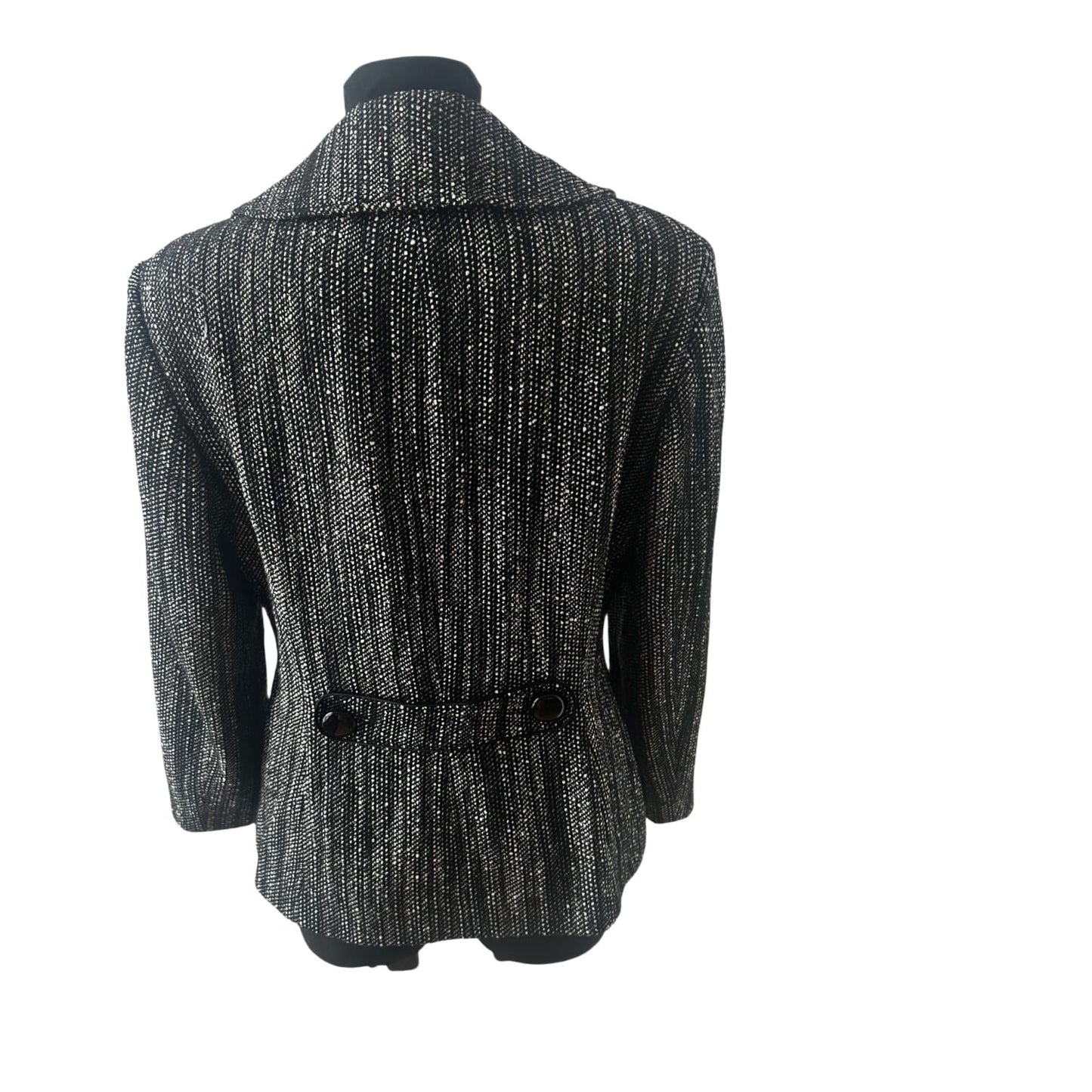 Betty Barclay Blazer Damen Jacke Gr 42 Schwarz Weiss Muster Elegante Ubergangsjacke