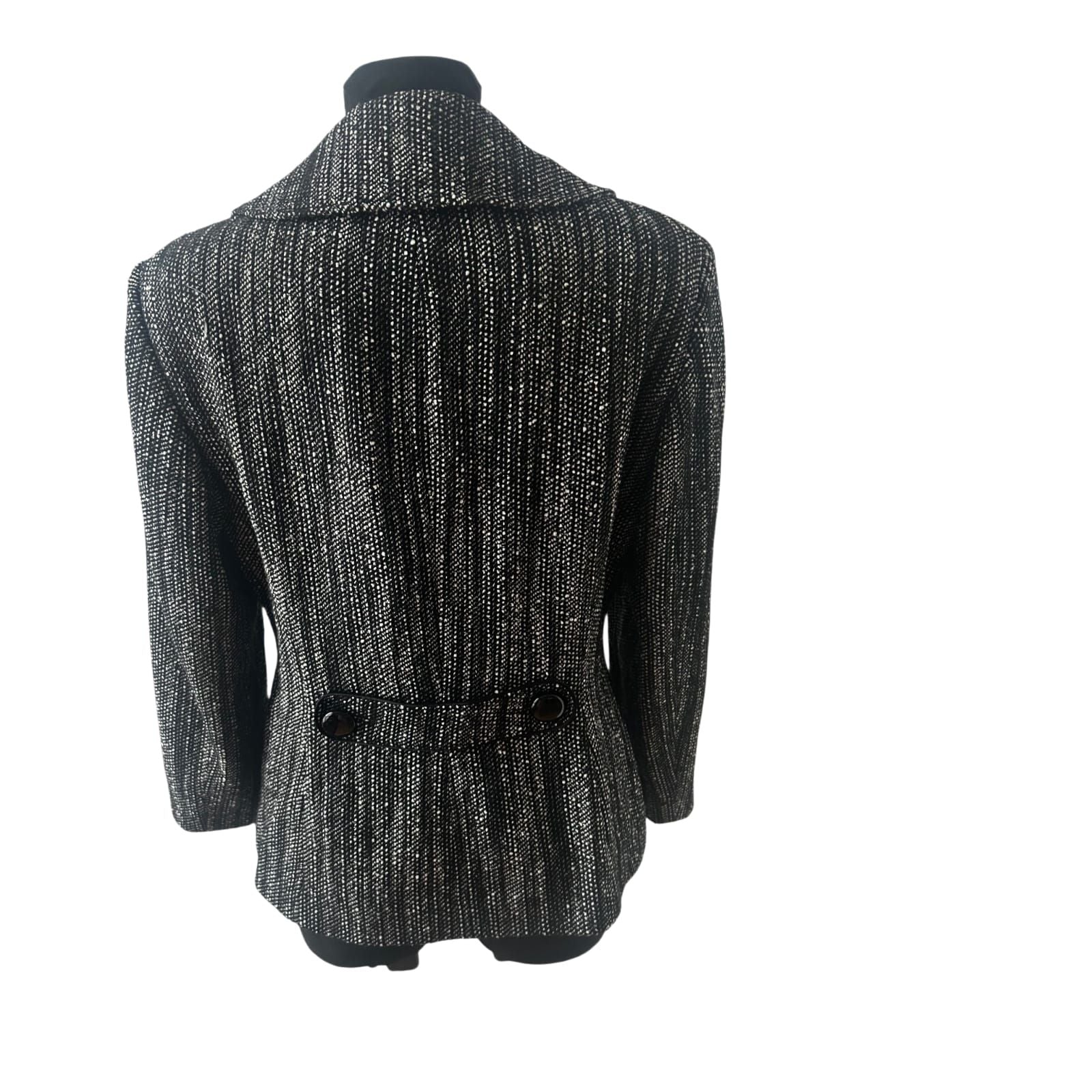 Betty Barclay Blazer Damen Jacke Gr 42 Schwarz Weiss Muster Elegante Ubergangsjacke