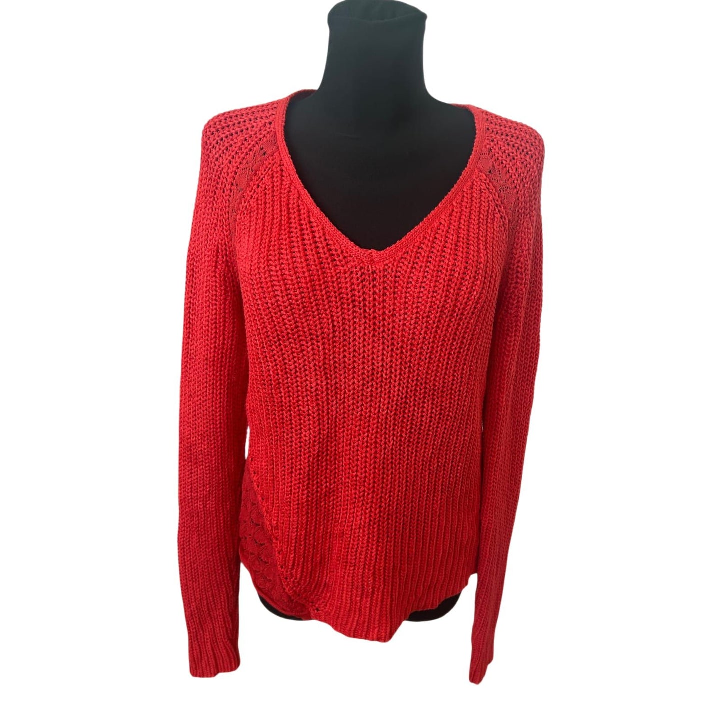 Calvin Klein Pullover Damen Strickpullover Gr M Rot Viskosemix Elegant