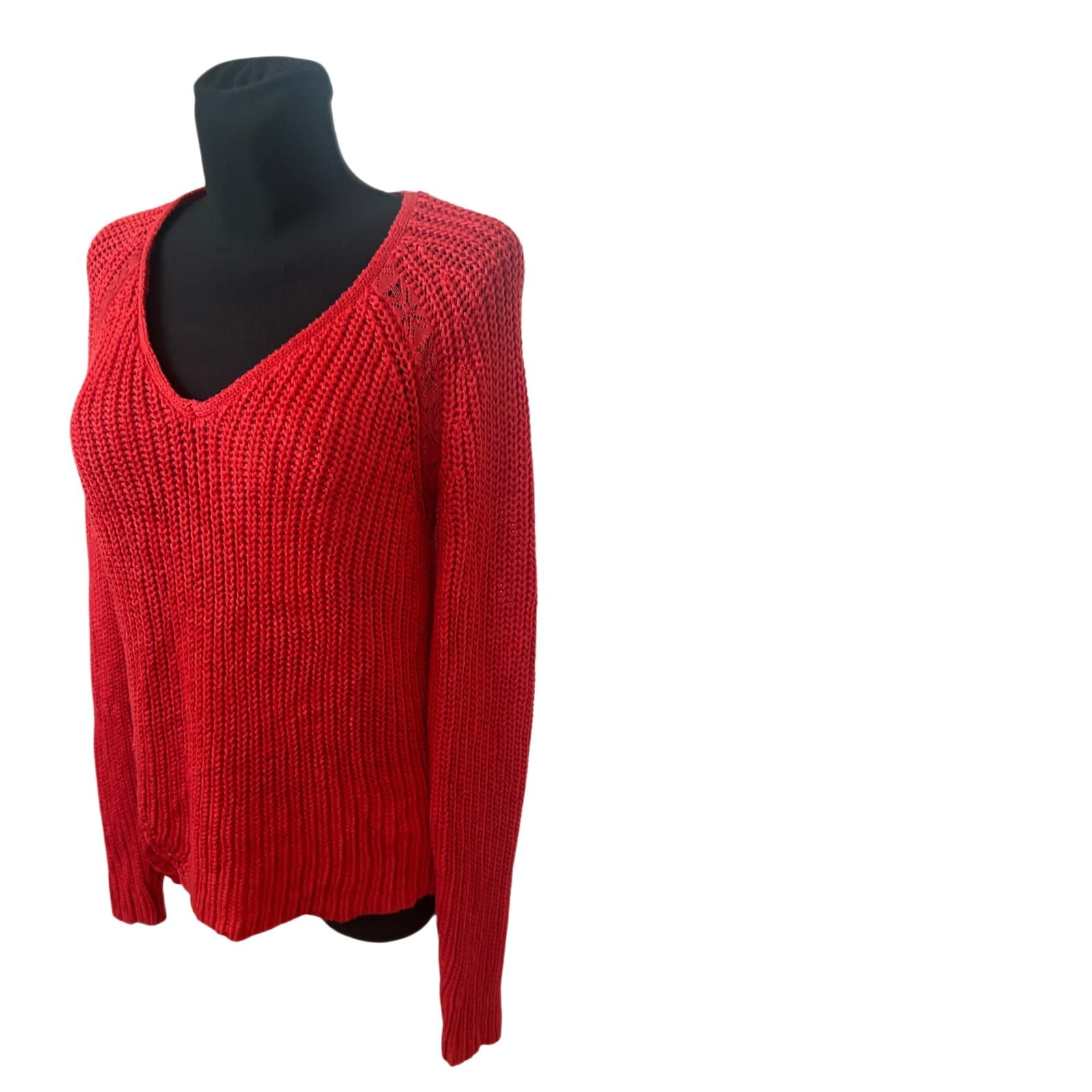Calvin Klein Pullover Damen Strickpullover Gr M Rot Viskosemix Elegant