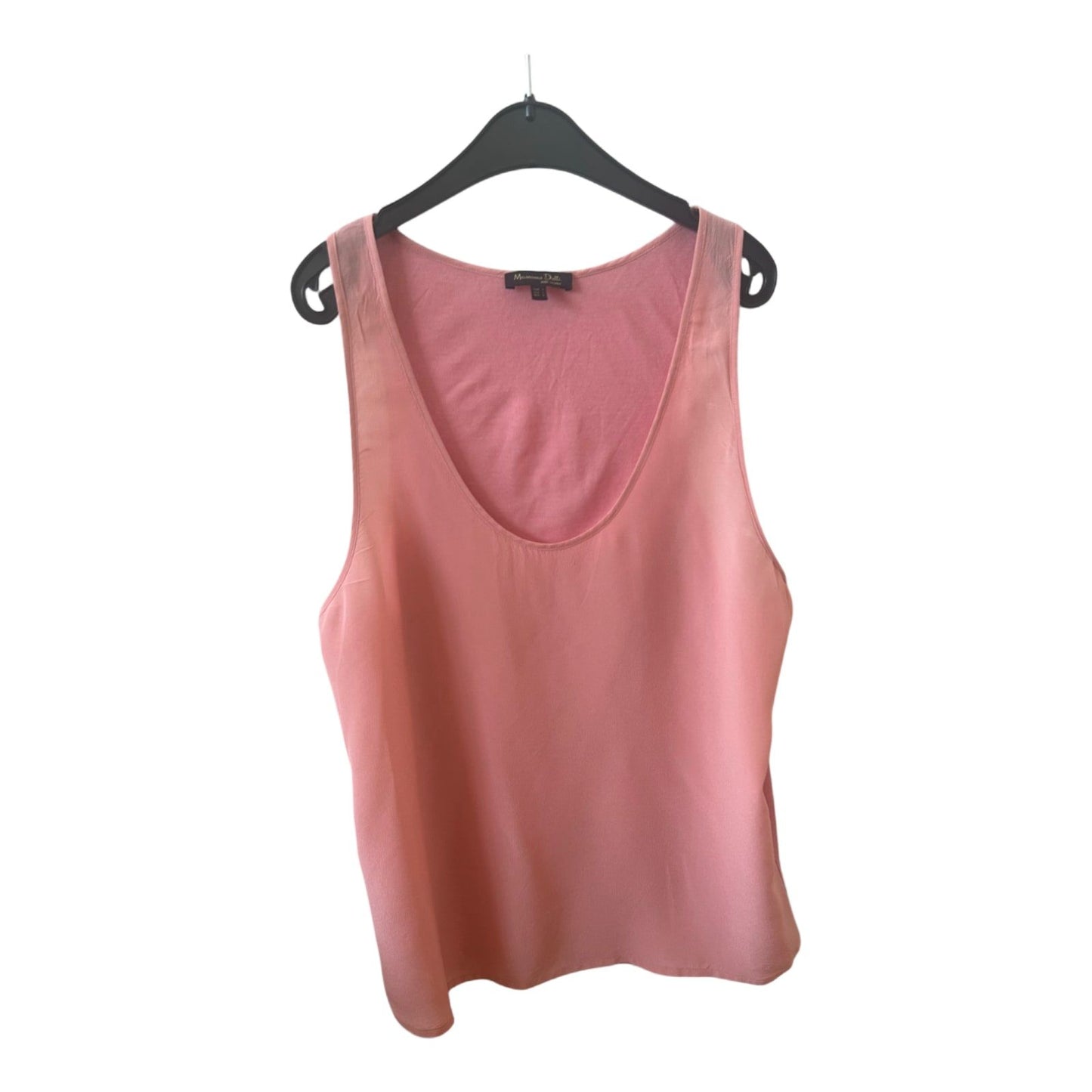 Massimo Dutti Damen Top L Lachs Ärmellos Elegant Sommer Büro Minimal Look