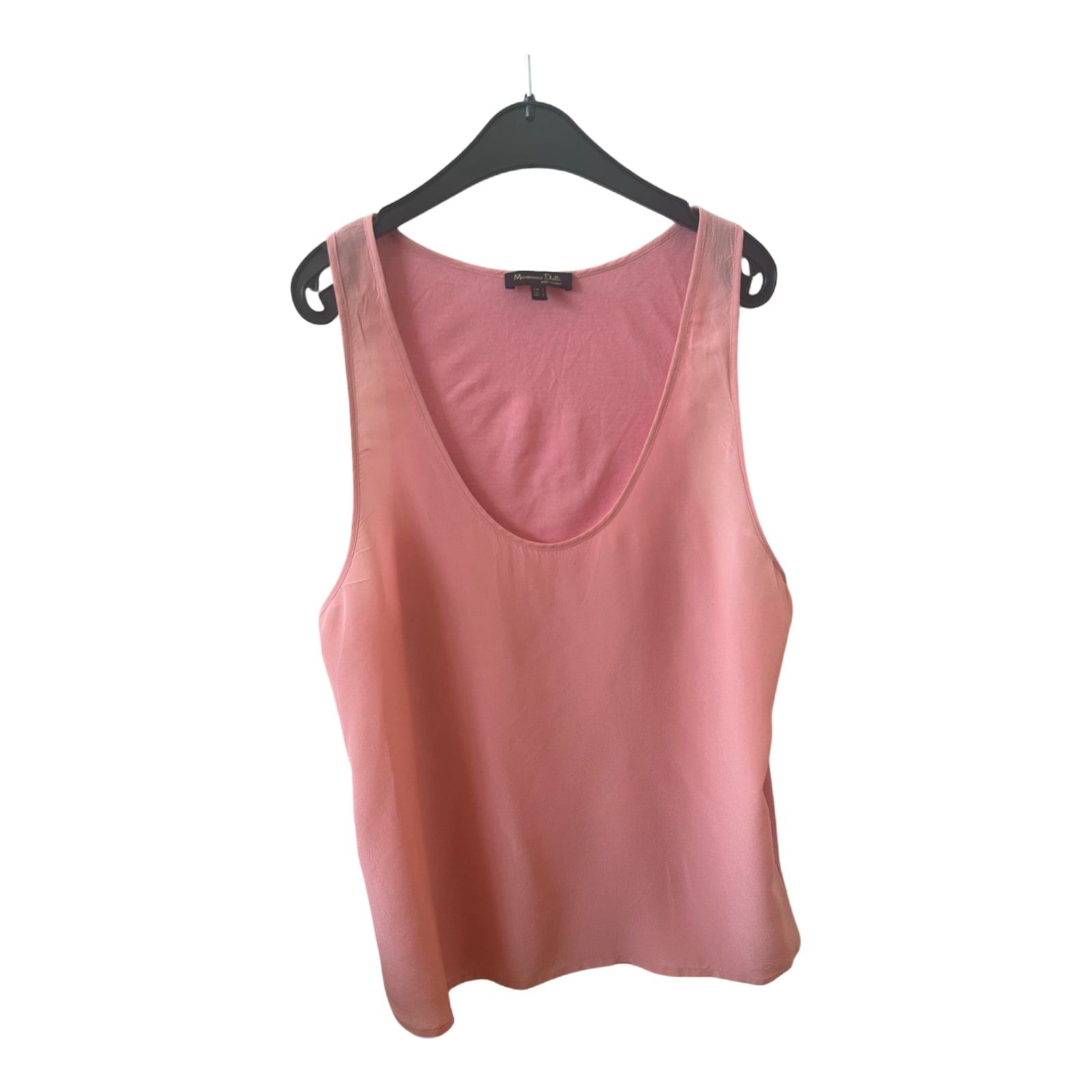 Massimo Dutti Damen Top L Lachs Ärmellos Elegant Sommer Büro Minimal Look