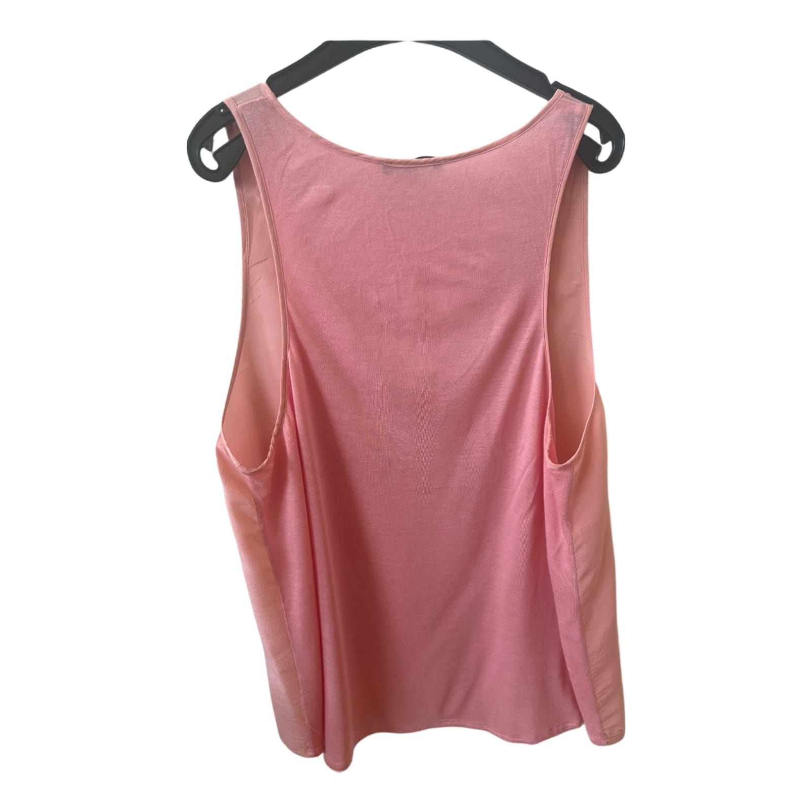 Massimo Dutti Damen Top L Lachs Ärmellos Elegant Sommer Büro Minimal Look