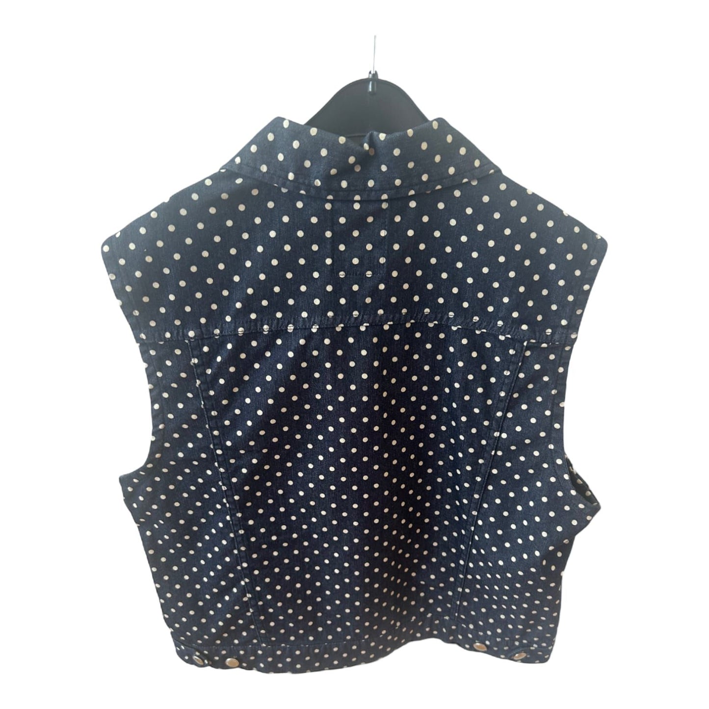 Escada Sport Weste Gr 38 Made in Italy Blau Punkte Baumwollmix Sommer Elegant