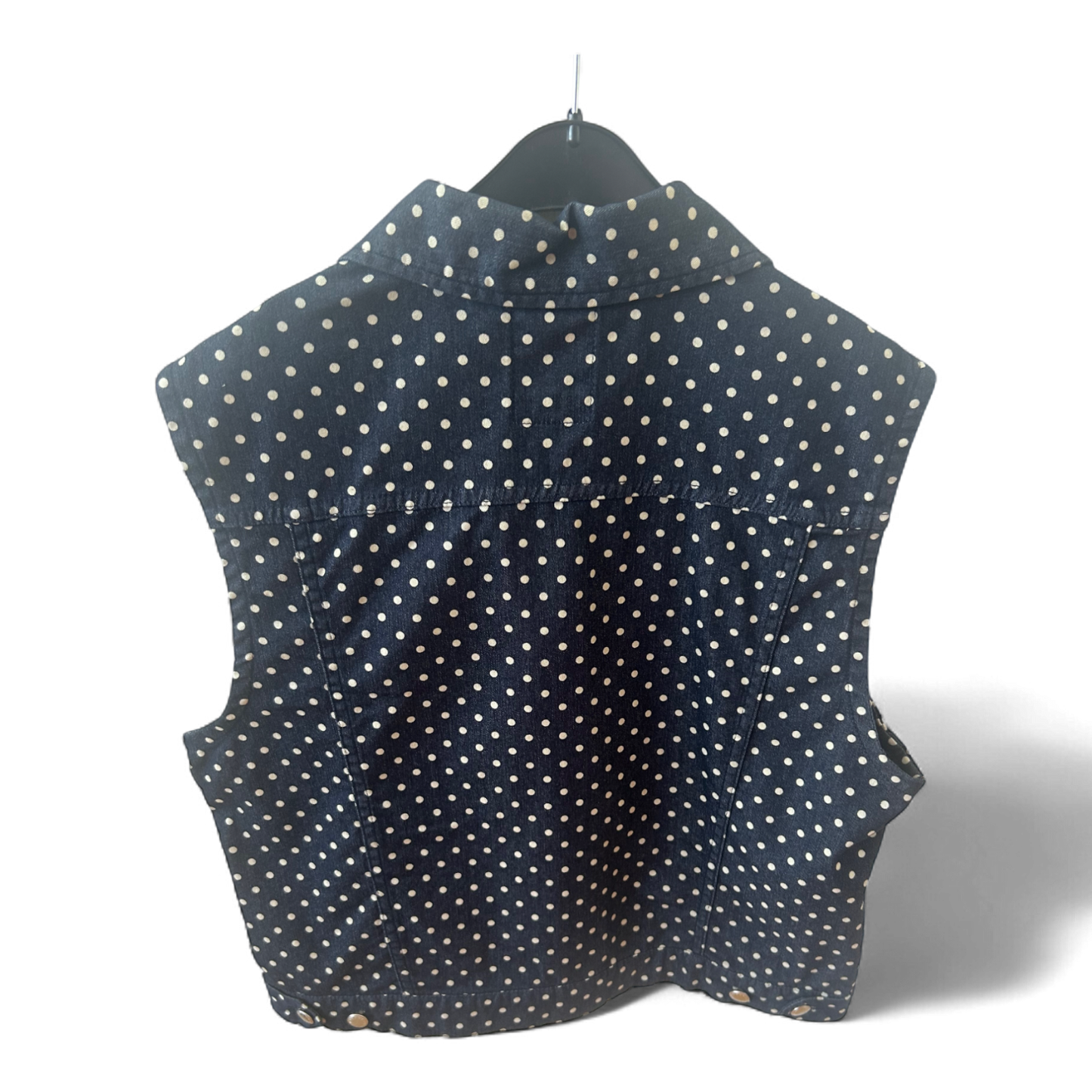 Escada Sport Weste Gr 38 Made in Italy Blau Punkte Baumwollmix Sommer Elegant