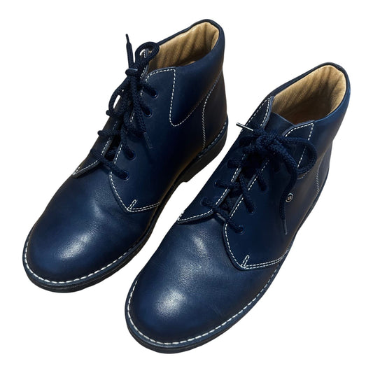Bause Stiefeletten Damen Schuhe Gr 40 Echtleder Blau Schnürschuhe Klassisch