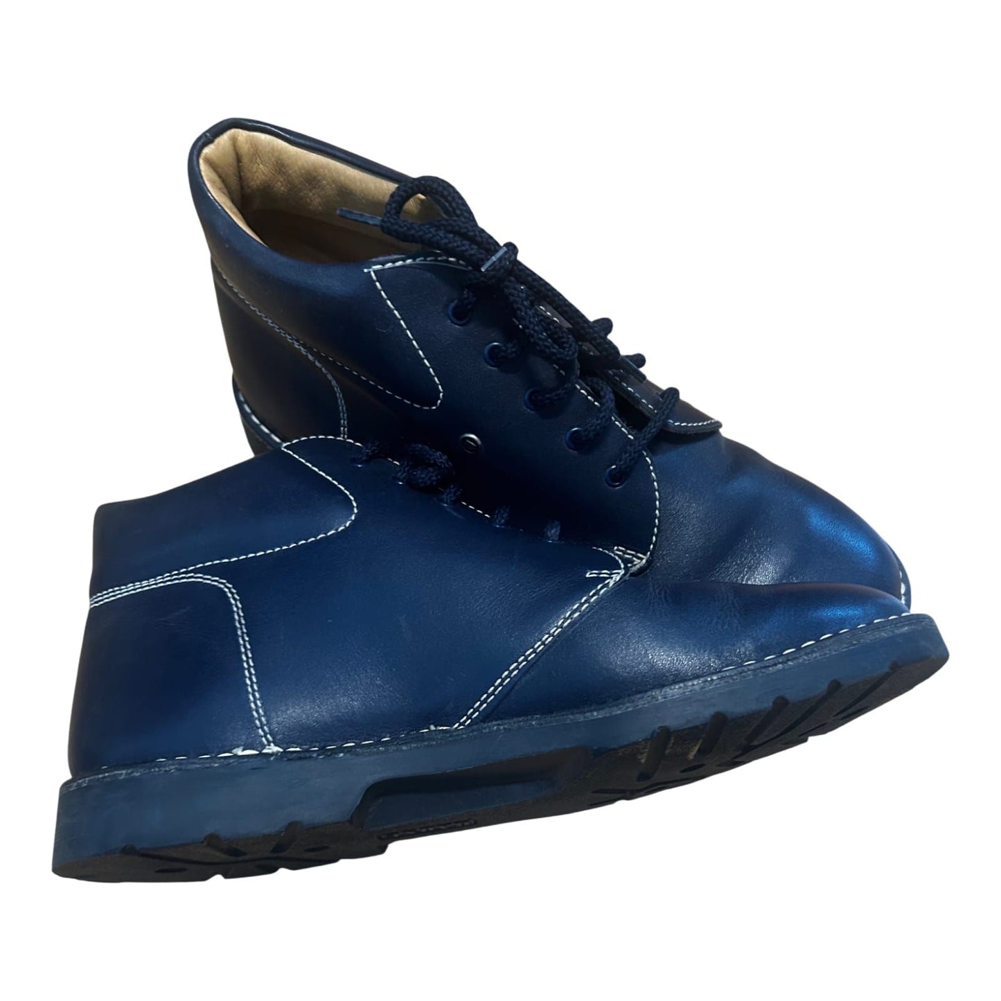 Bause Stiefeletten Damen Schuhe Gr 40 Echtleder Blau Schnürschuhe Klassisch