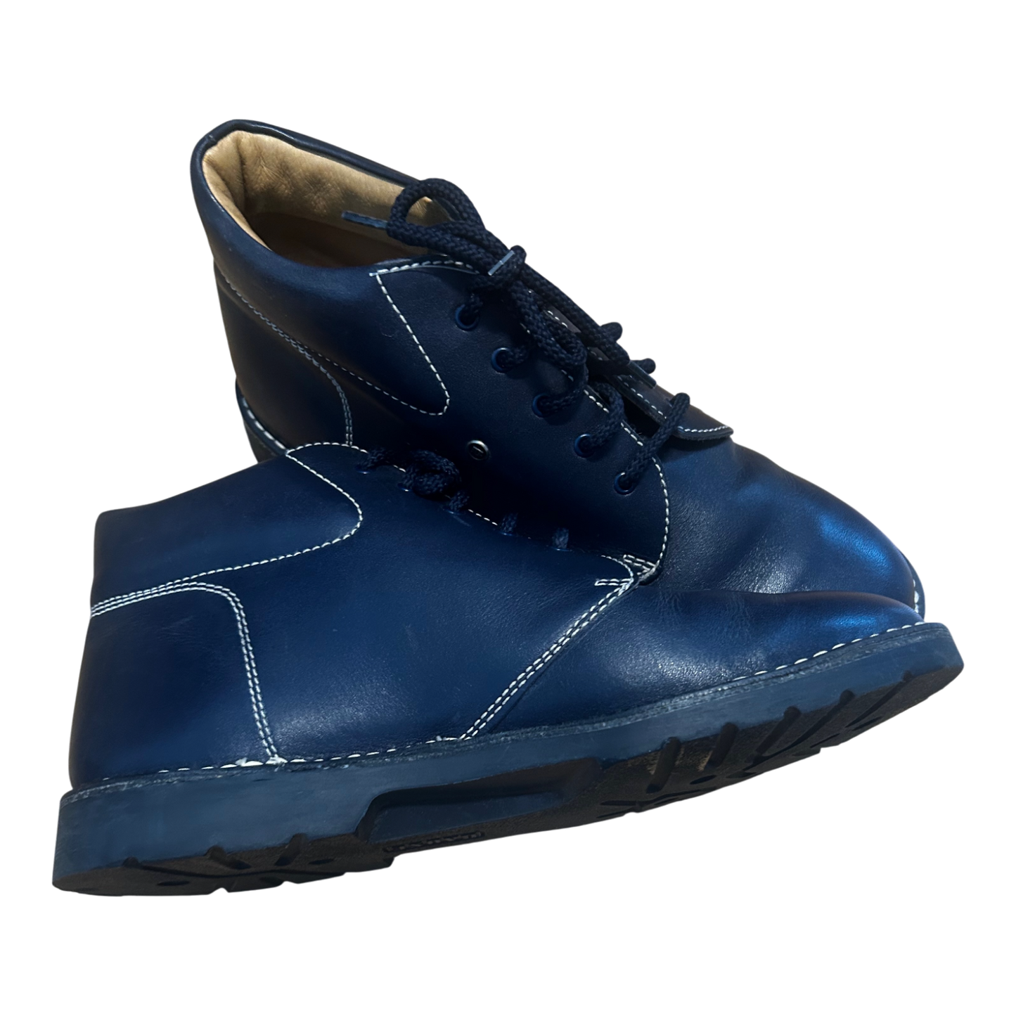 Bause Stiefeletten Damen Schuhe Gr 40 Echtleder Blau Schnürschuhe Klassisch