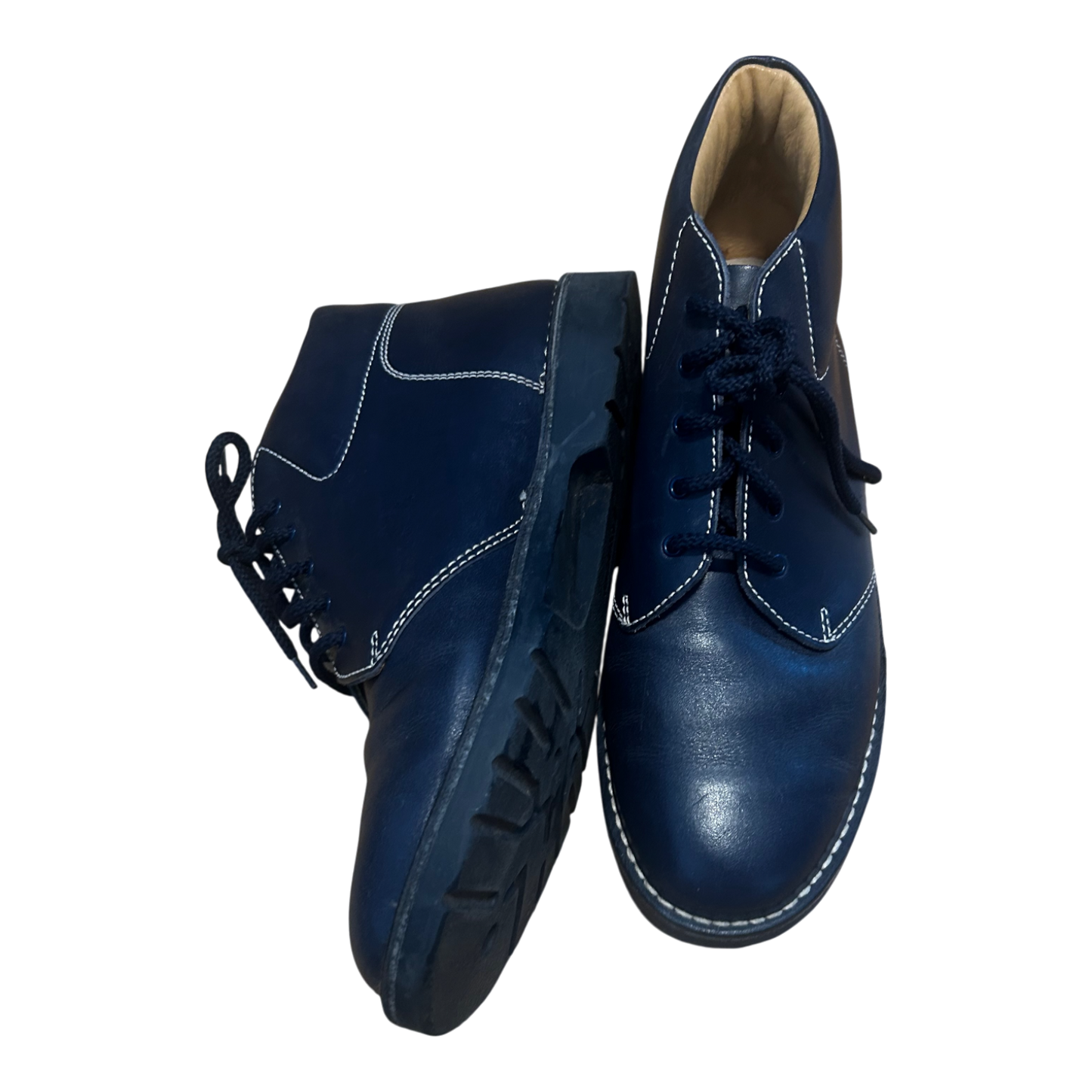 Bause Stiefeletten Damen Schuhe Gr 40 Echtleder Blau Schnürschuhe Klassisch