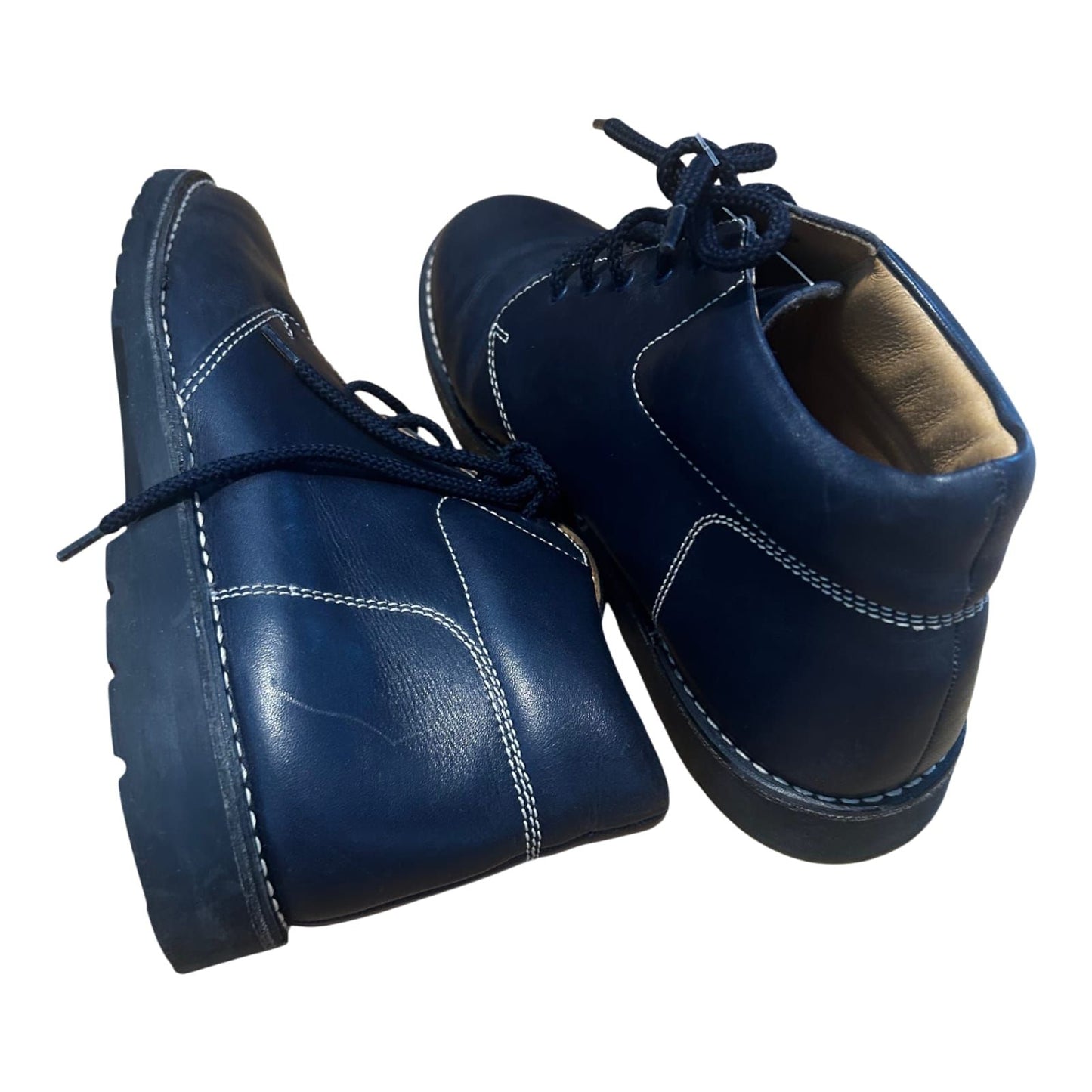 Bause Stiefeletten Damen Schuhe Gr 40 Echtleder Blau Schnürschuhe Klassisch