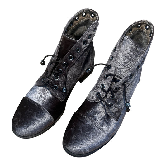 Stiefeletten Damen Schuhe Gr 38 Braun Veloursoptik Schnürung Second Hand Liebe