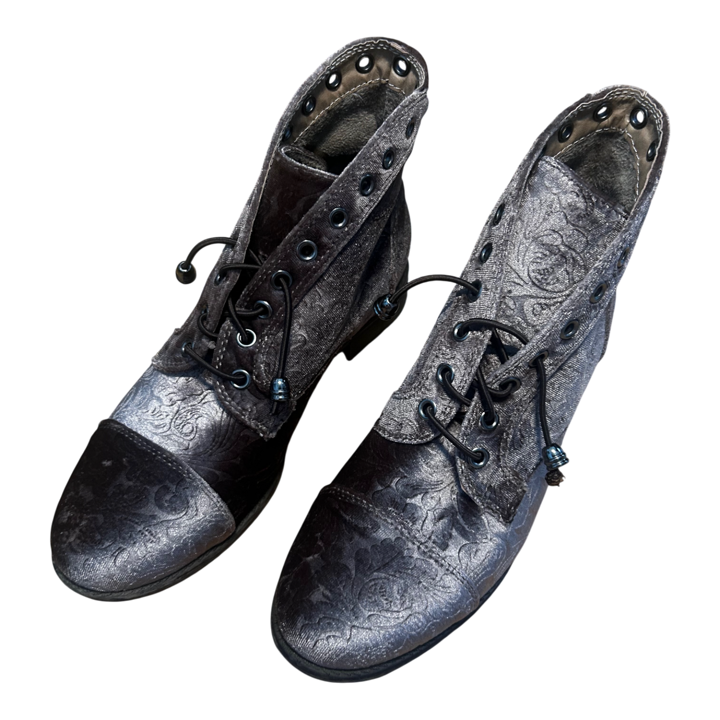 Stiefeletten Damen Schuhe Gr 38 Braun Veloursoptik Schnürung Second Hand Liebe