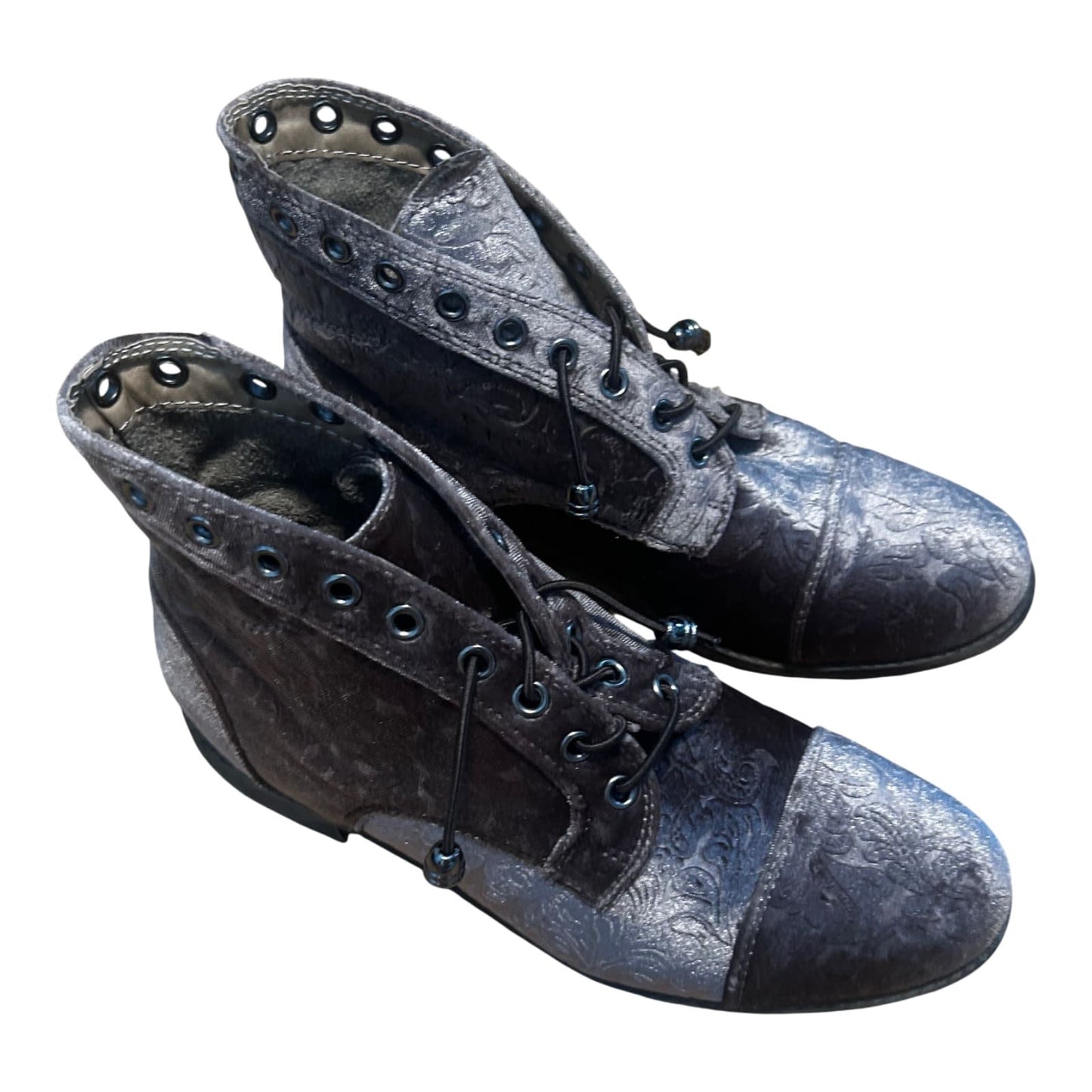 Stiefeletten Damen Schuhe Gr 38 Braun Veloursoptik Schnürung Second Hand Liebe