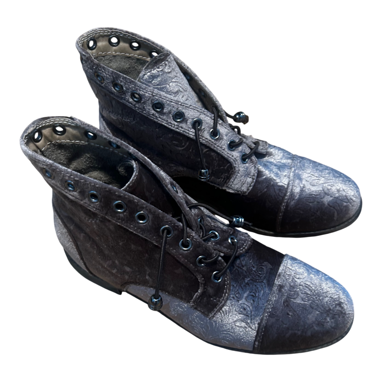 Stiefeletten Damen Schuhe Gr 38 Braun Veloursoptik Schnürung Second Hand Liebe