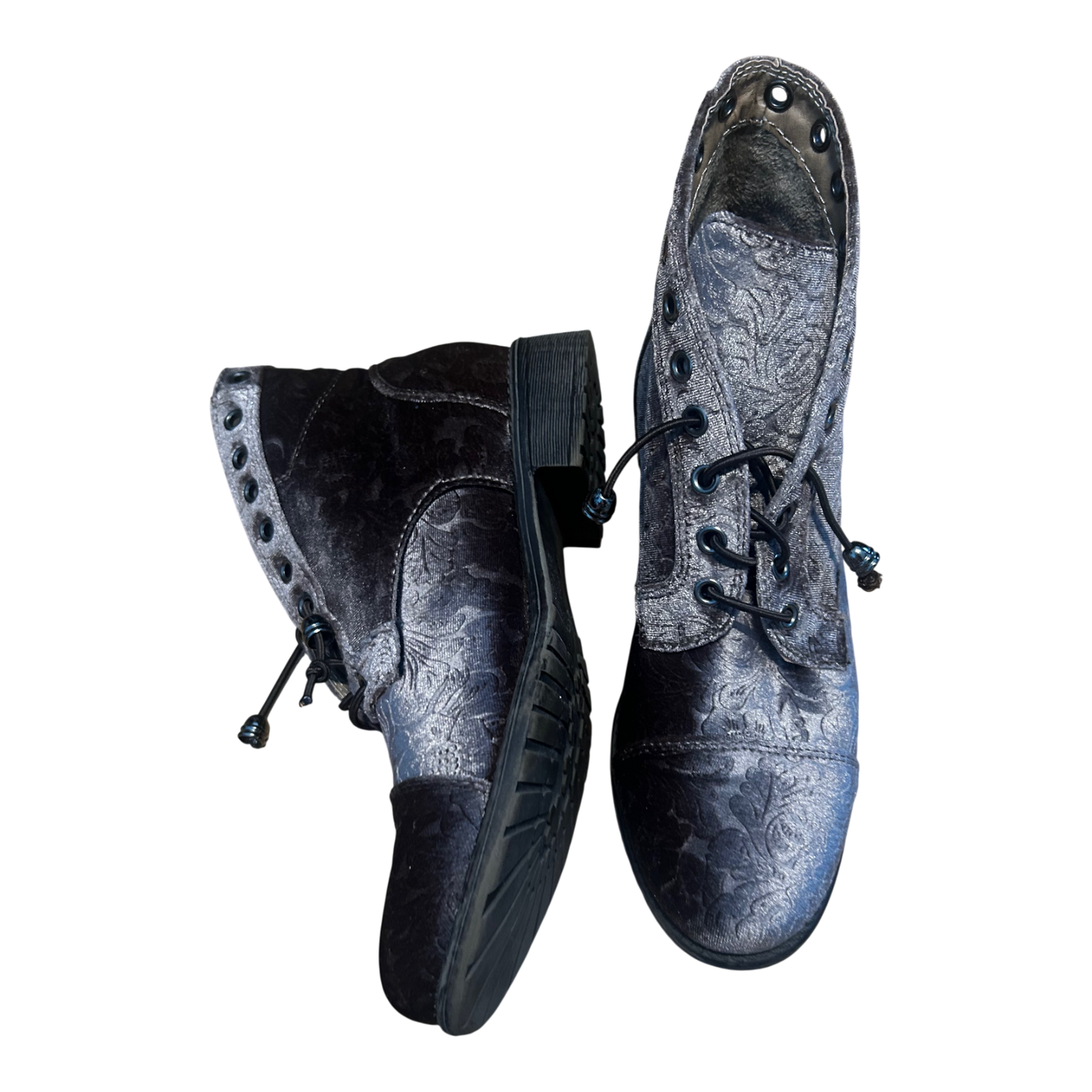 Stiefeletten Damen Schuhe Gr 38 Braun Veloursoptik Schnürung Second Hand Liebe