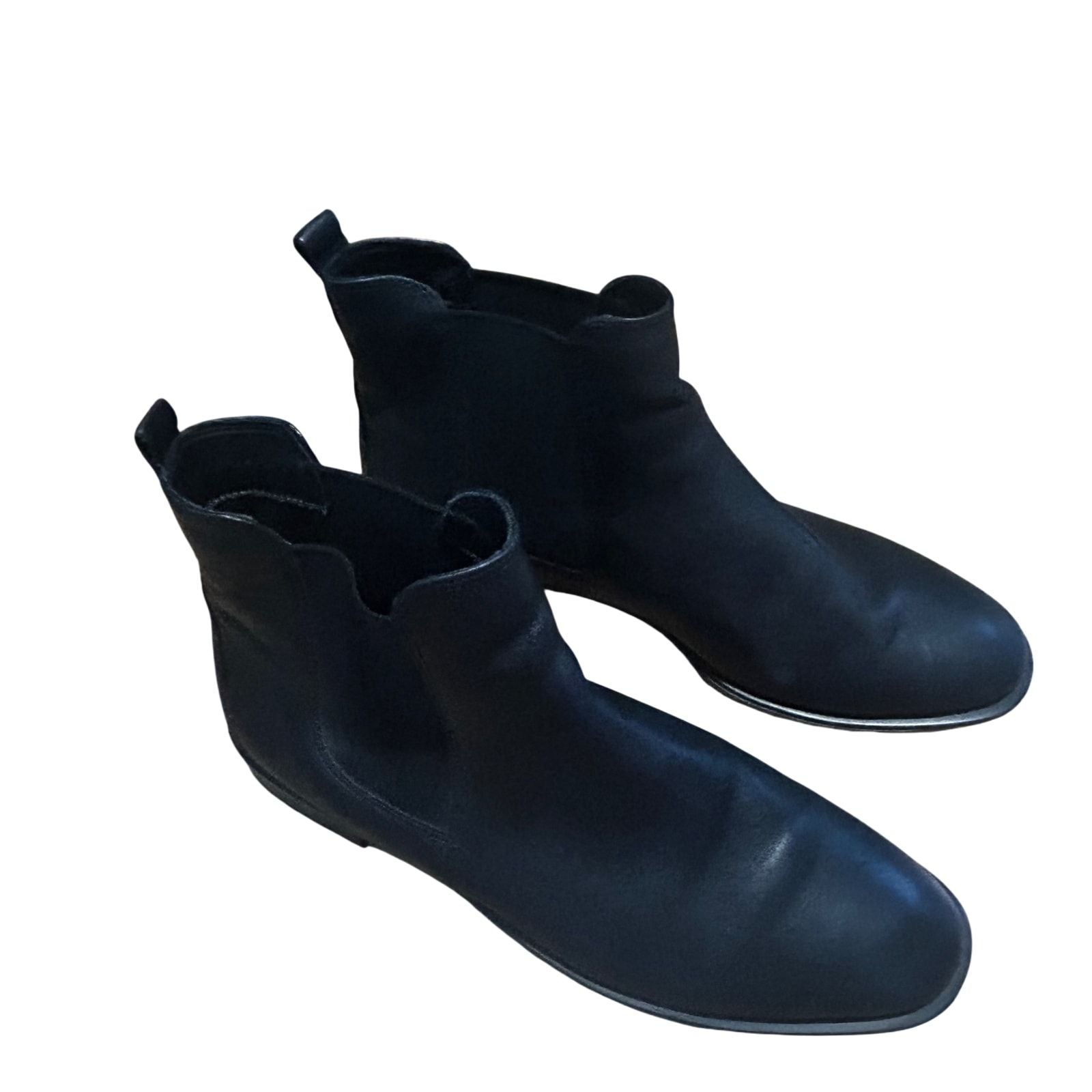 Ecco Stiefeletten Damen Schuhe Gr 39 Schwarz Leder Chelsea Gummizug Portugal