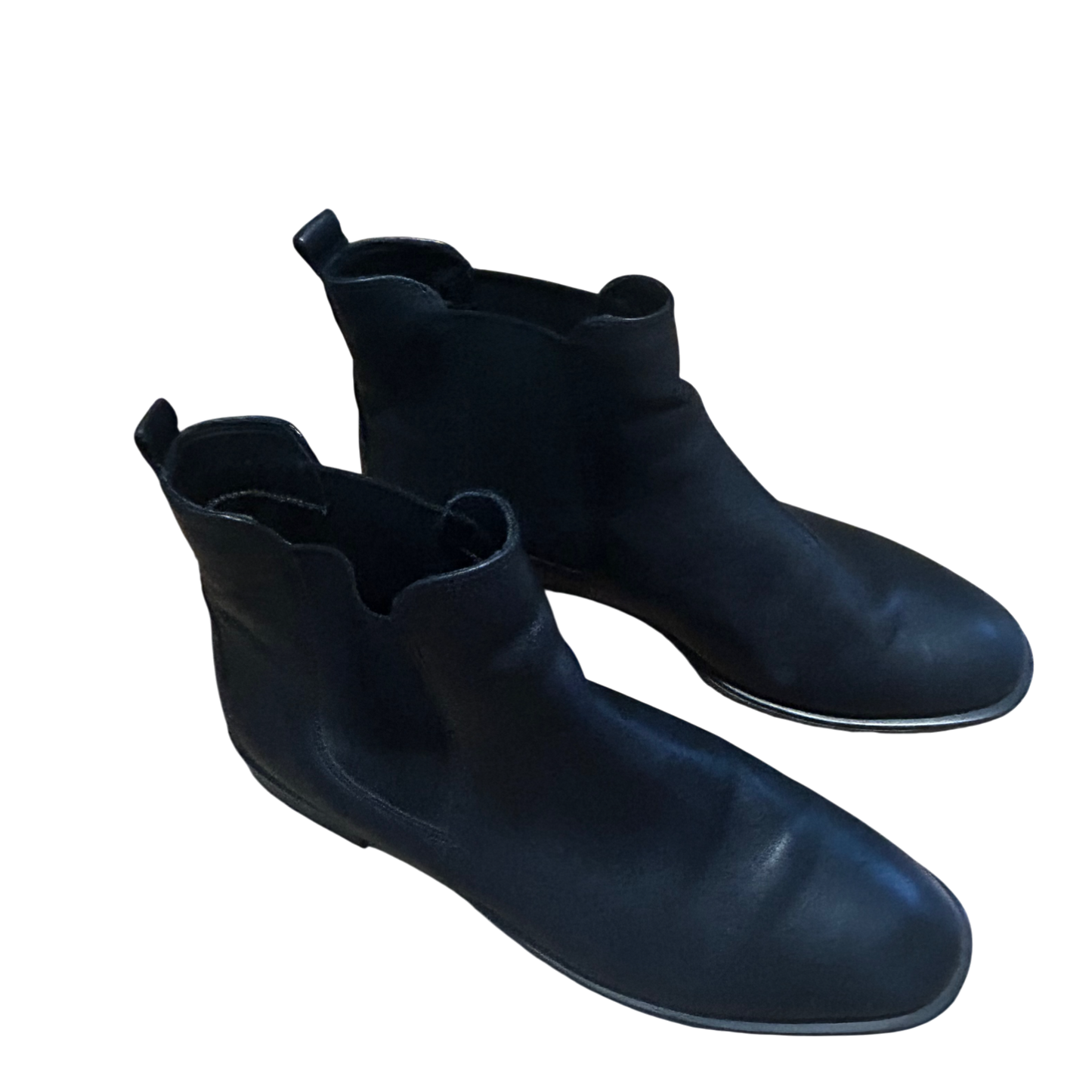 Ecco Stiefeletten Damen Schuhe Gr 39 Schwarz Leder Chelsea Gummizug Portugal