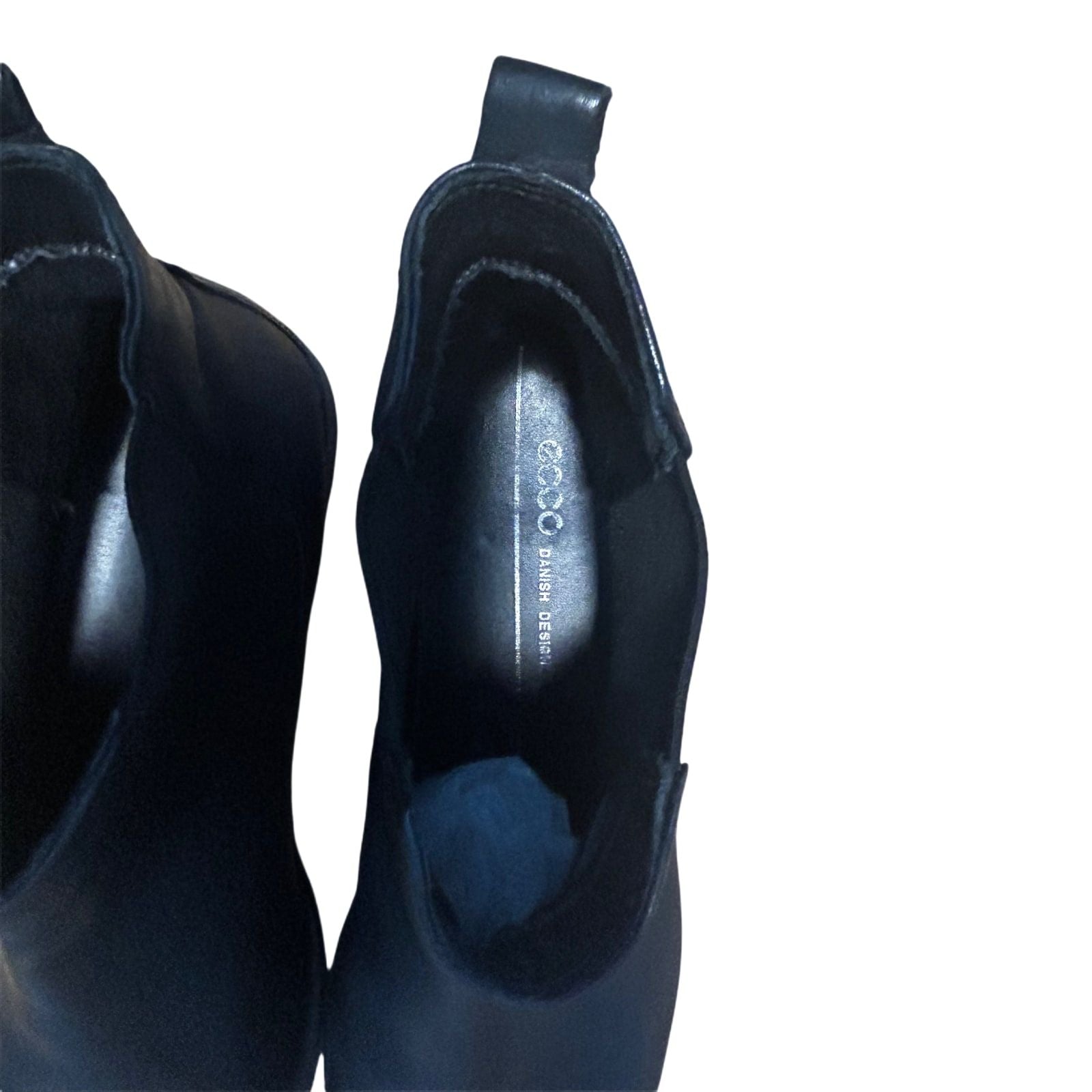 Ecco Stiefeletten Damen Schuhe Gr 39 Schwarz Leder Chelsea Gummizug Portugal