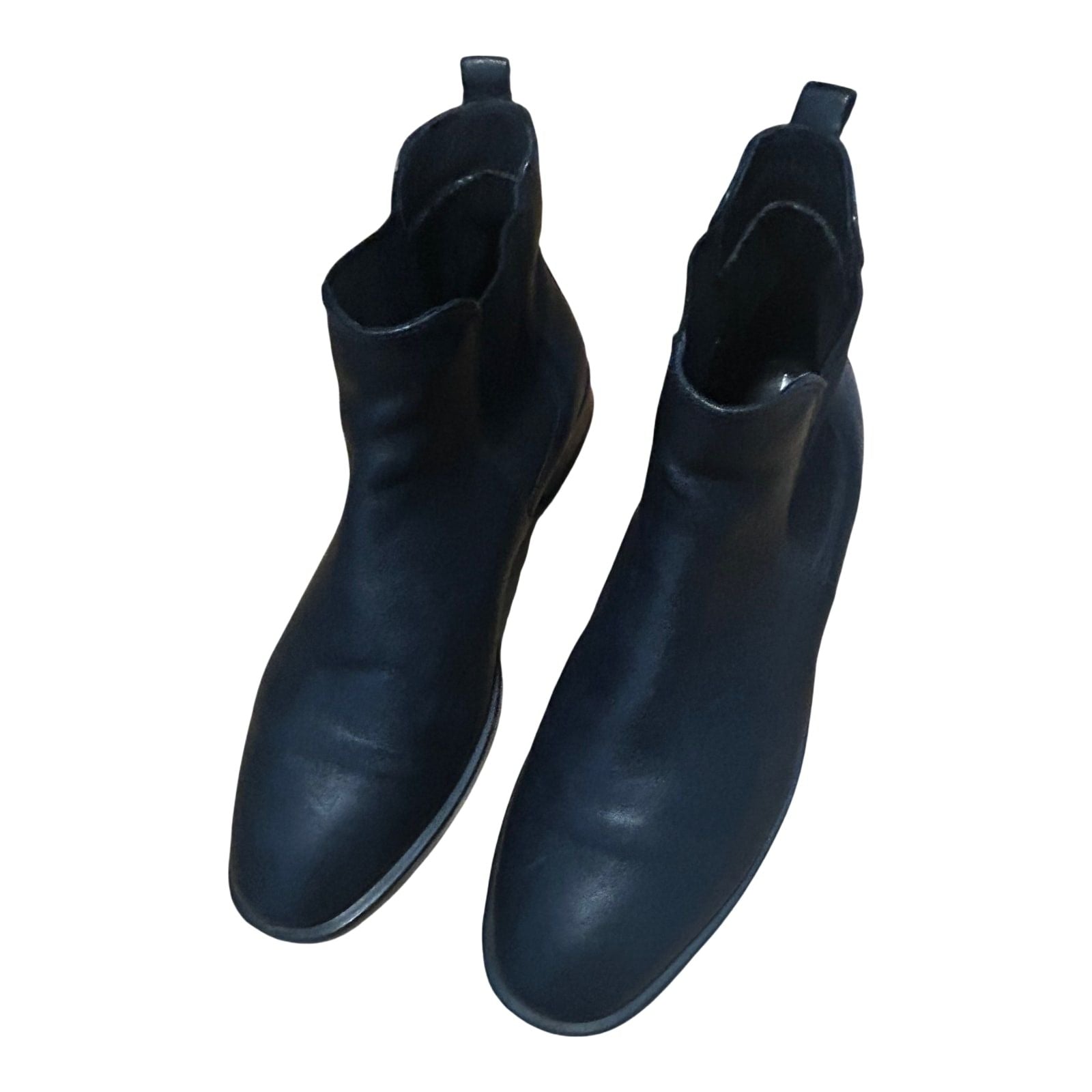 Ecco Stiefeletten Damen Schuhe Gr 39 Schwarz Leder Chelsea Gummizug Portugal