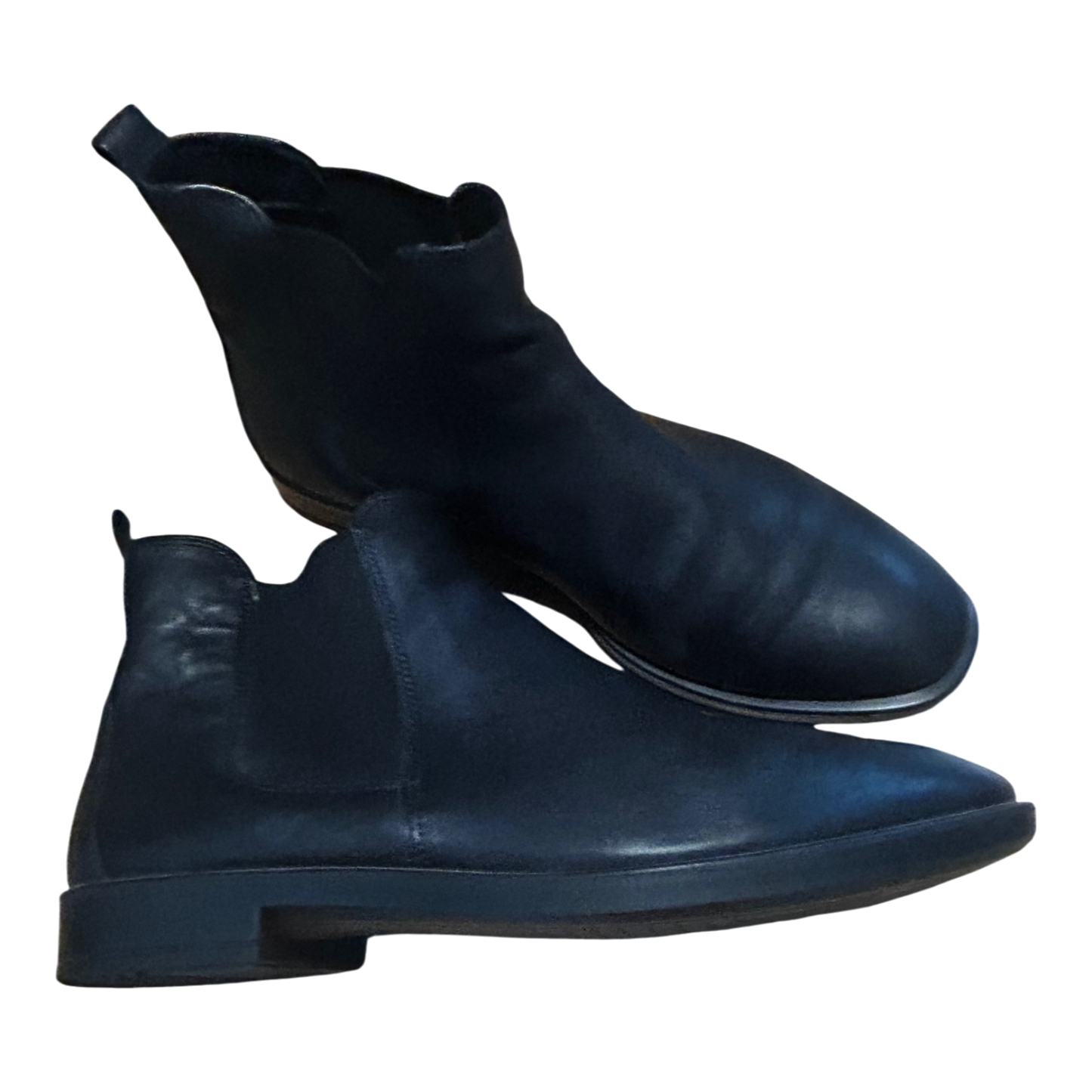 Ecco Stiefeletten Damen Schuhe Gr 39 Schwarz Leder Chelsea Gummizug Portugal