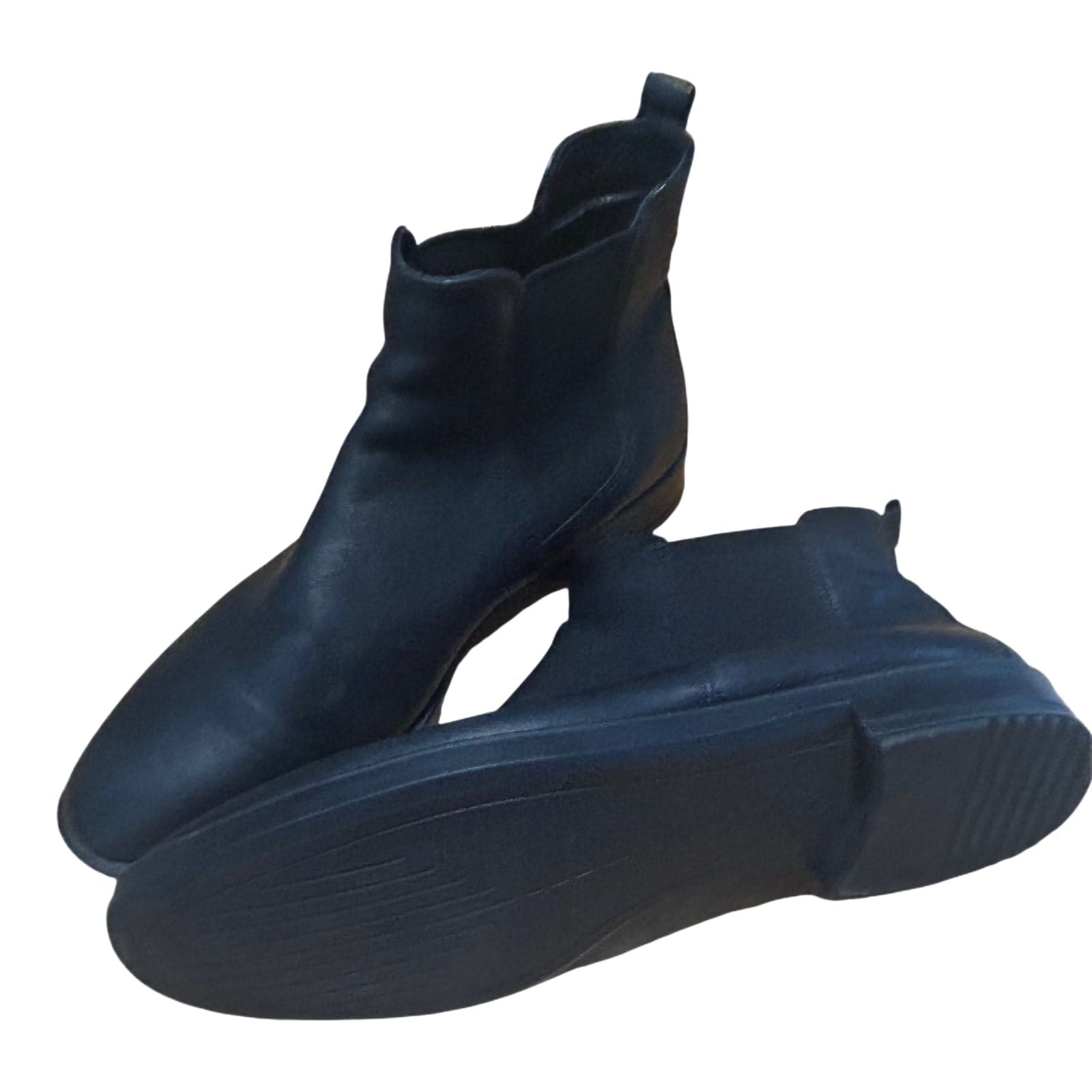 Ecco Stiefeletten Damen Schuhe Gr 39 Schwarz Leder Chelsea Gummizug Portugal